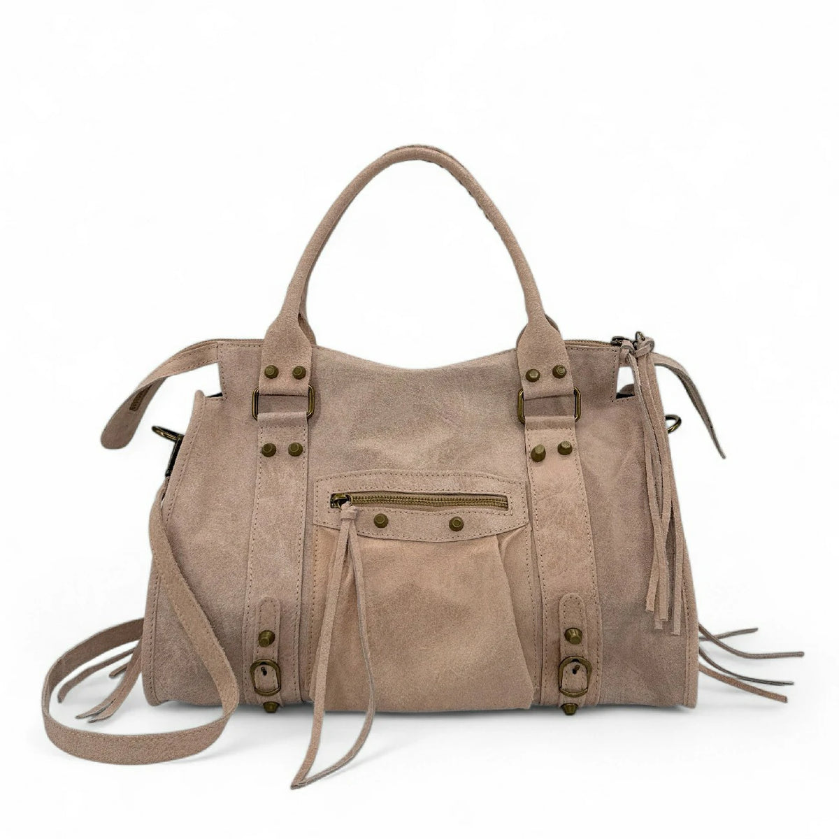 Bolso de piel cepillada SANDSTORM rosa nude