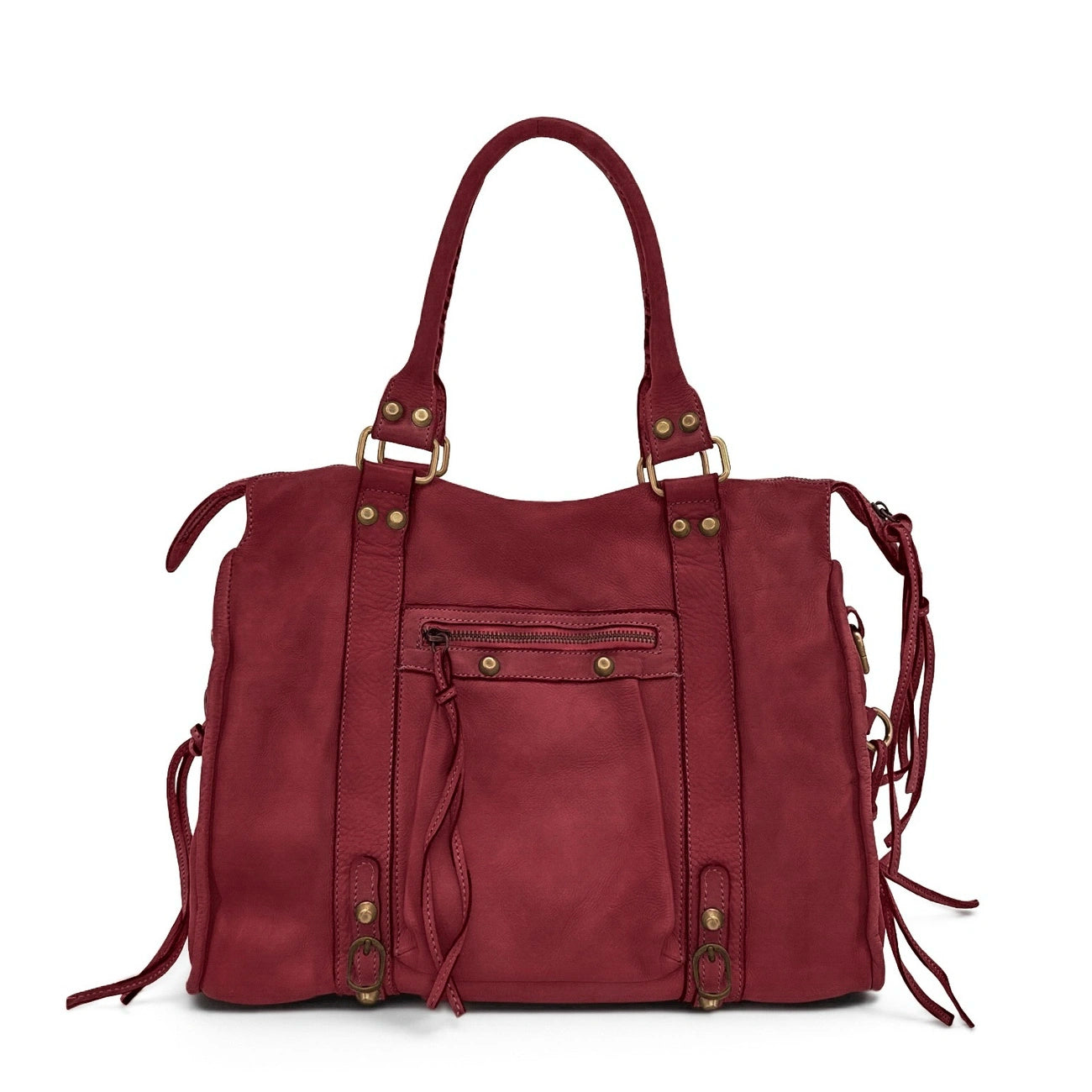 Grand sac en cuir vintage STORM XL HURRICAN Bordeaux