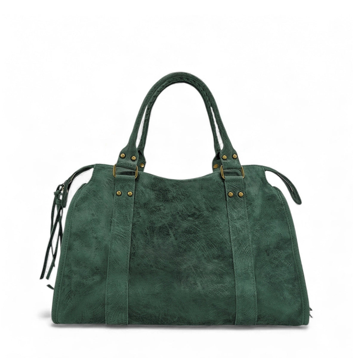 Borsa a mano in pelle spazzolata SANDSTORM Verde foresta