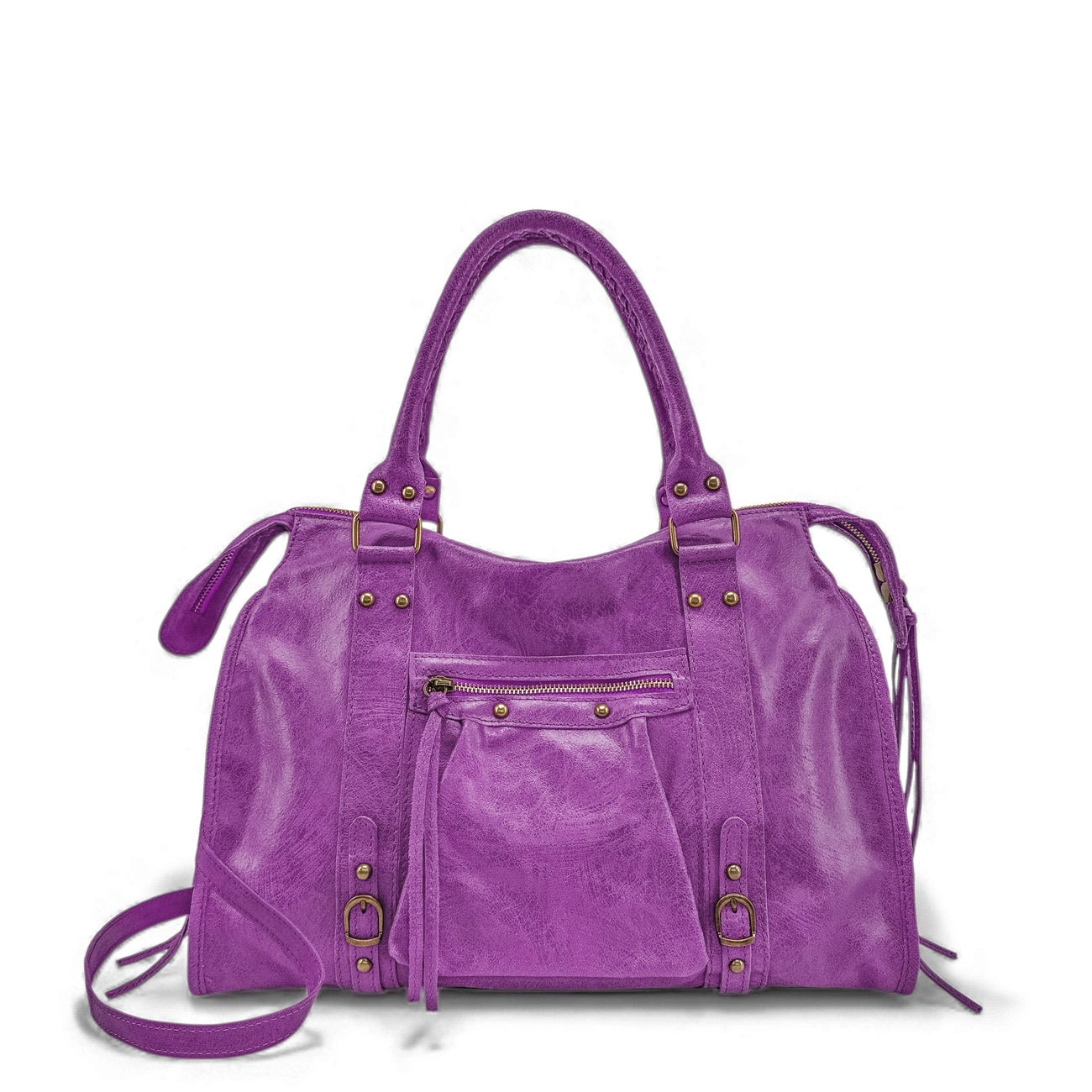 SANDSTORM Pistachio Green Brushed Leather Handbag