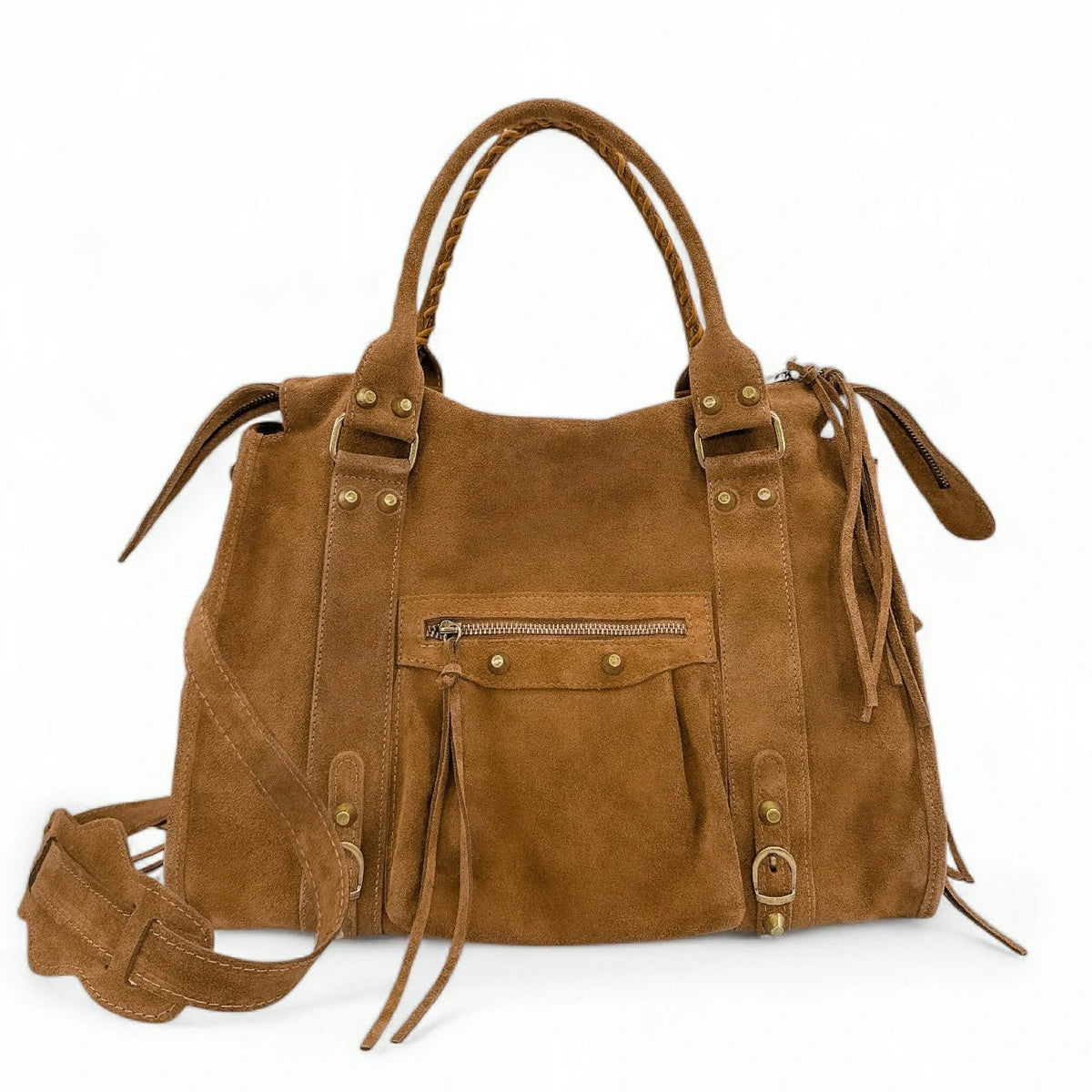 Gran bolso de mano en ante STORM SUEDE XL Camel