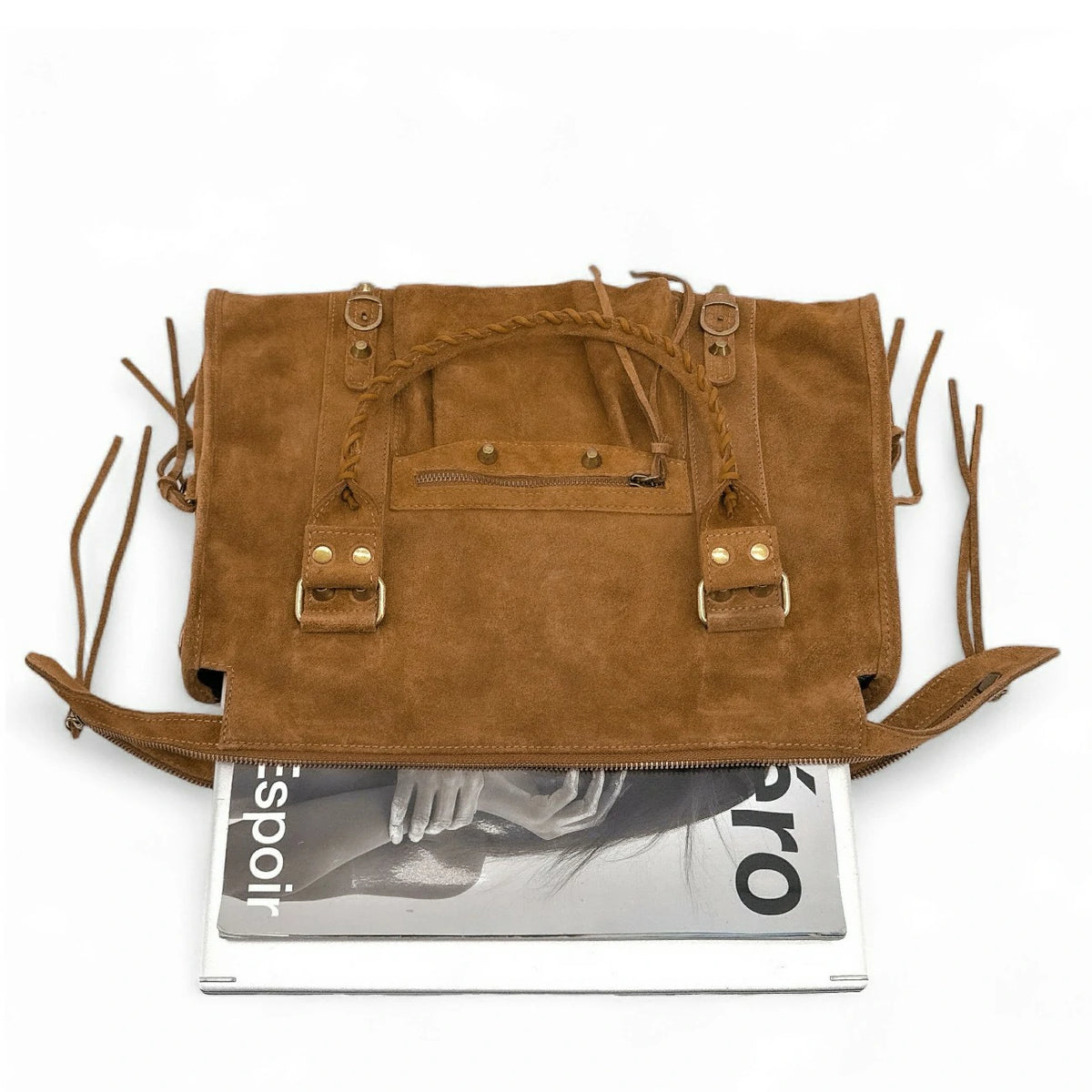 Gran bolso de mano en ante STORM SUEDE XL Camel
