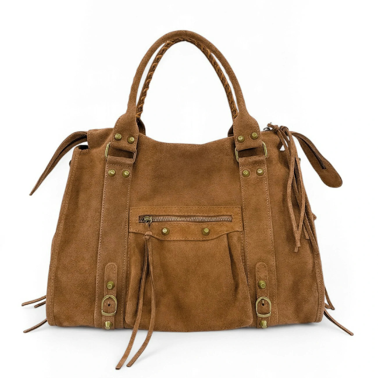 Grand sac à main en daim STORM SUEDE XL Camel