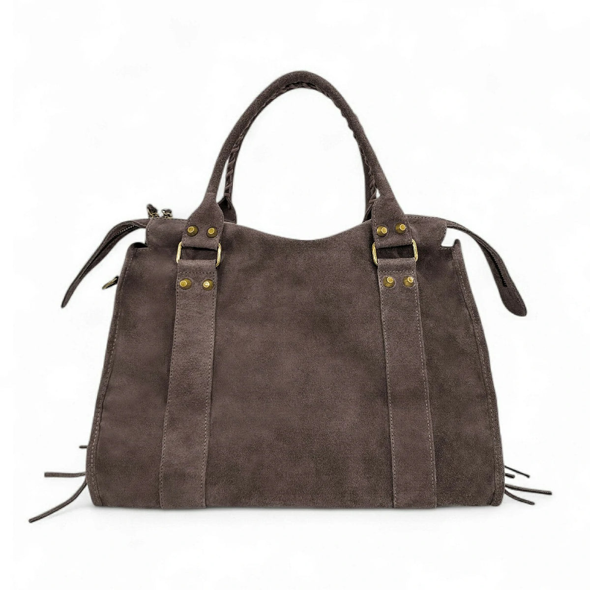 Große Handtasche aus Wildleder STORM SUEDE XL Schokoladenbraun