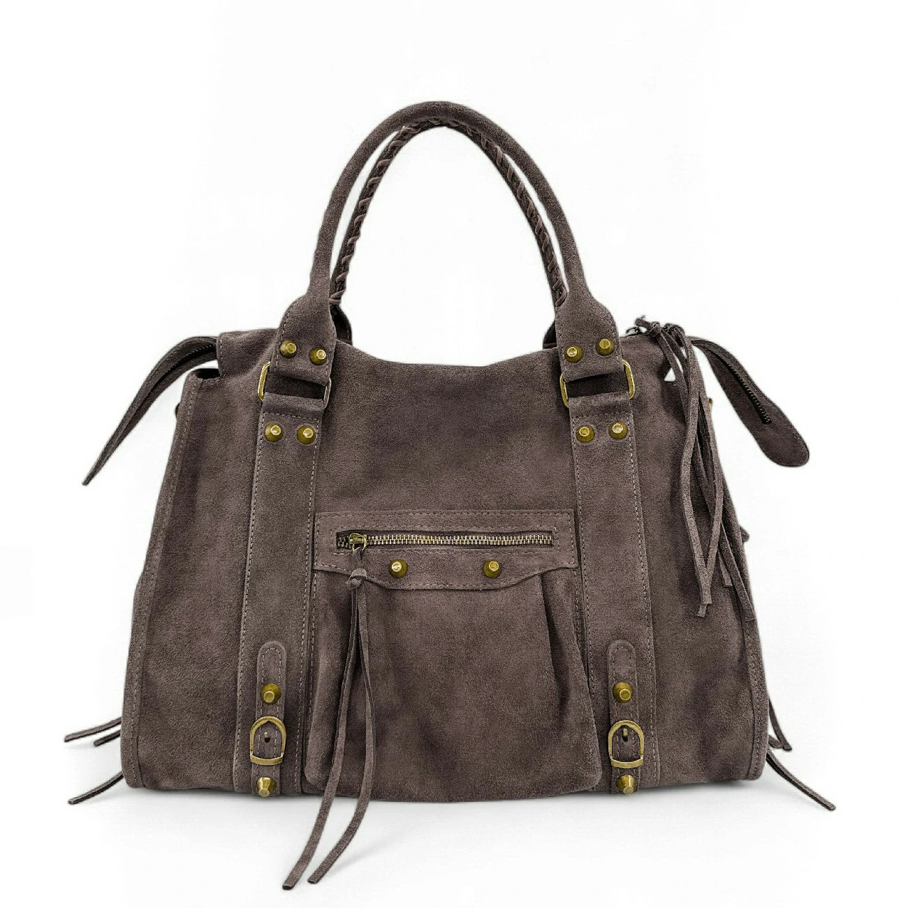 Grand sac à main en daim STORM SUEDE XL Chocolat
