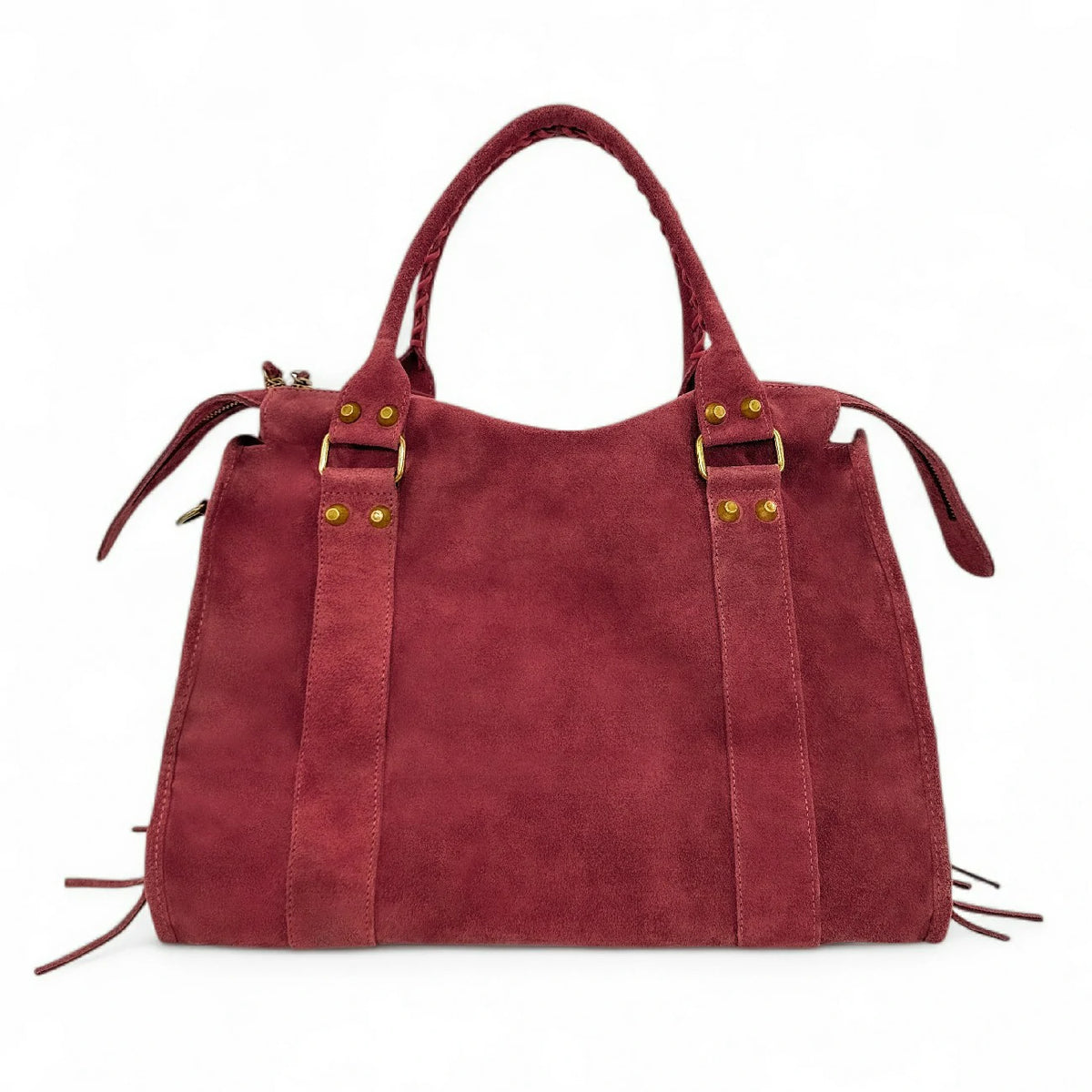 Große Handtasche aus Wildleder STORM SUEDE XL Bordeauxrot