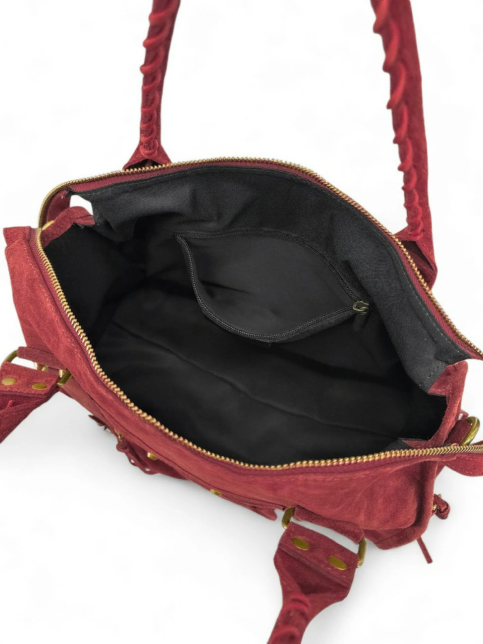 Große Handtasche aus Wildleder STORM SUEDE XL Bordeauxrot
