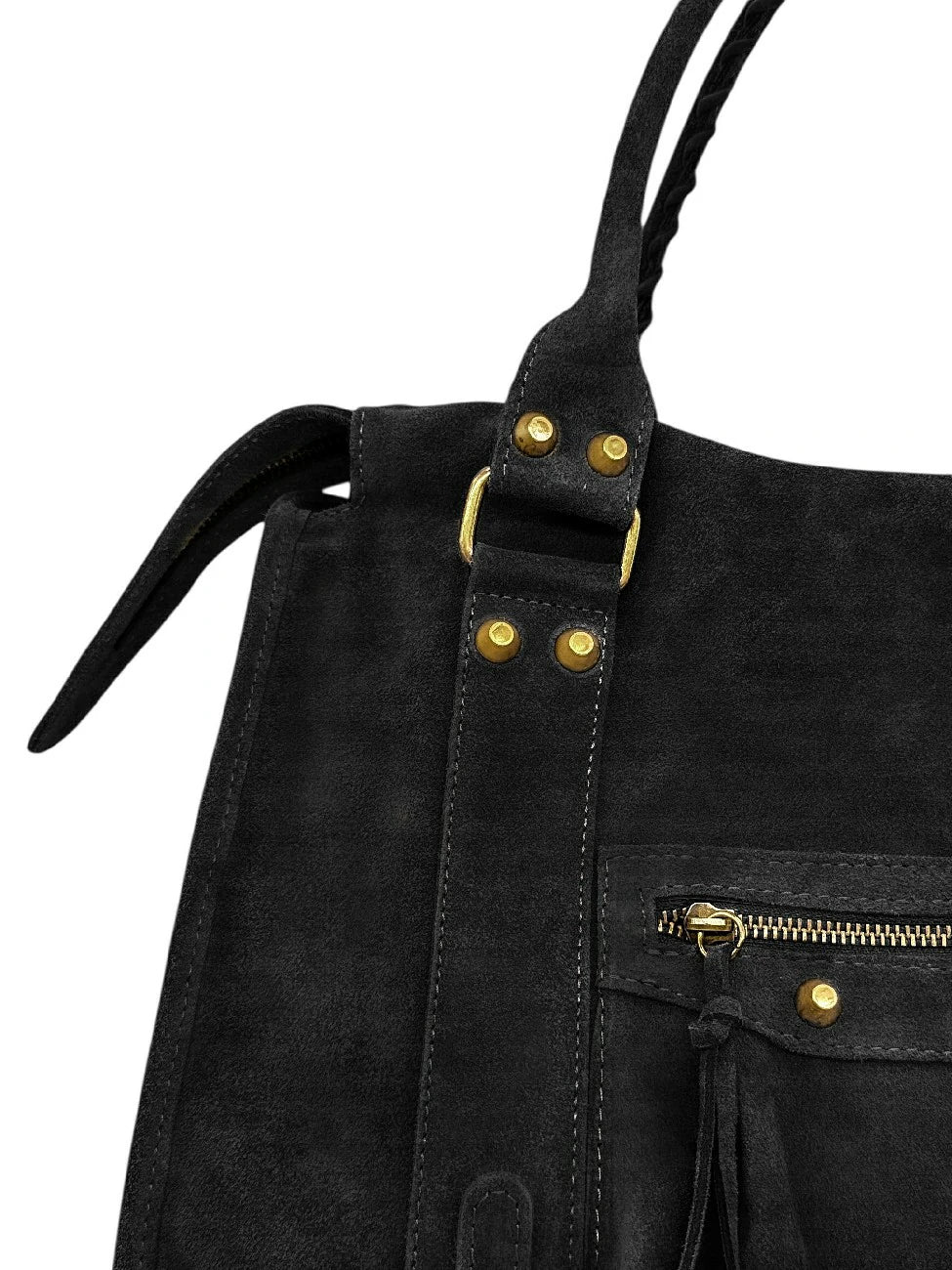 Grande borsa a mano in pelle scamosciata STORM SUEDE XL Nero