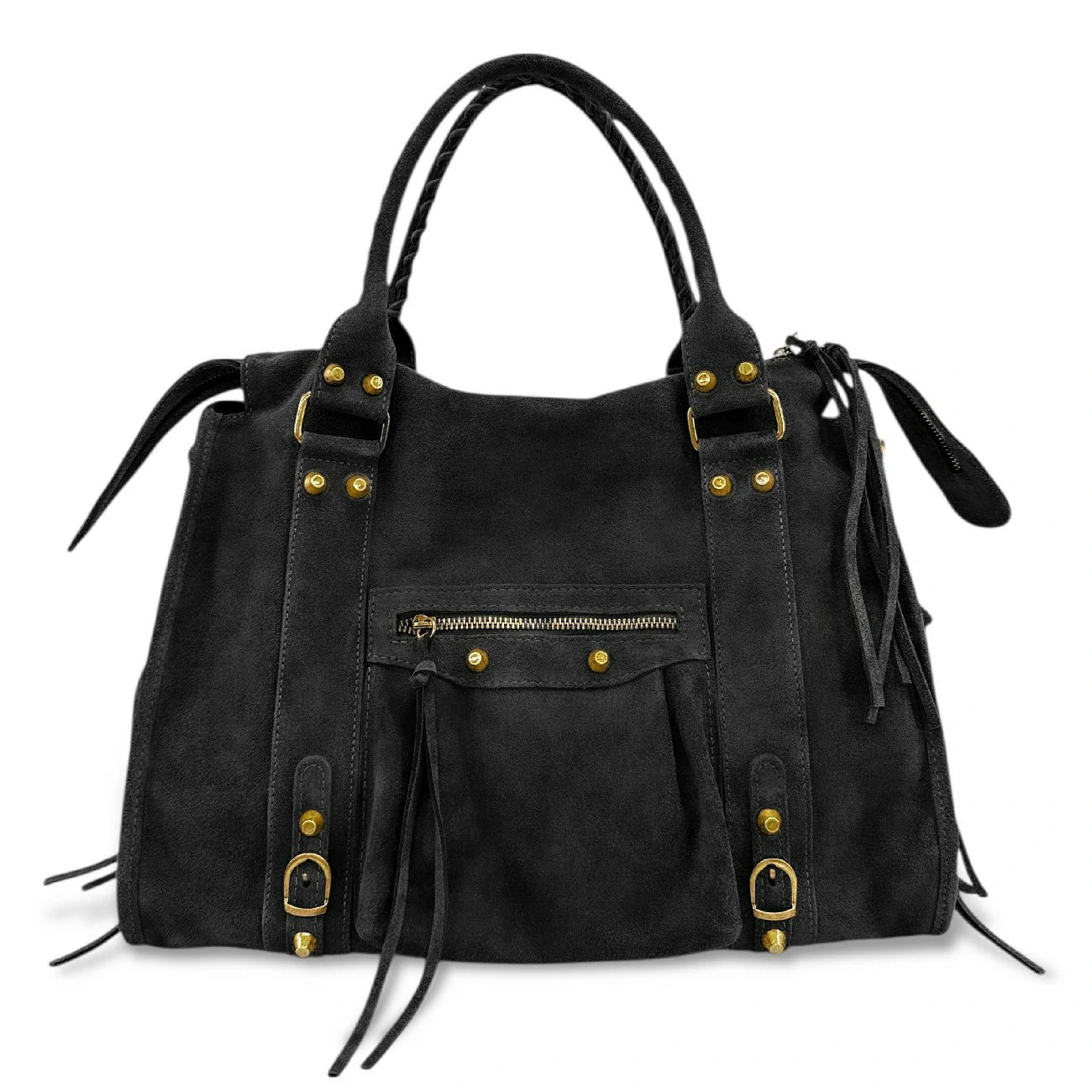 Grand sac à main en daim STORM SUEDE XL Noir