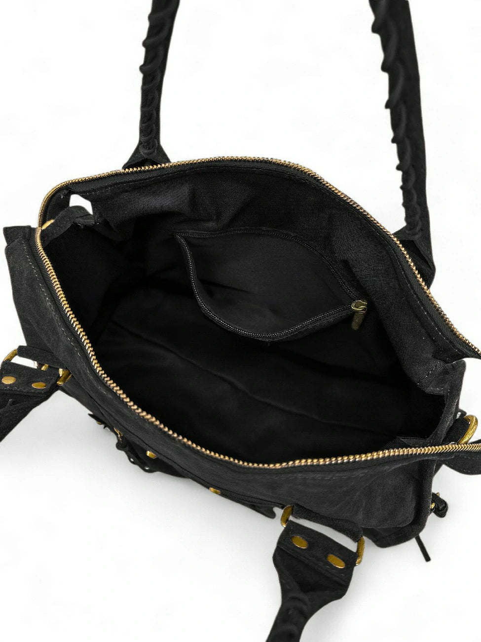 Grande borsa a mano in pelle scamosciata STORM SUEDE XL Nero