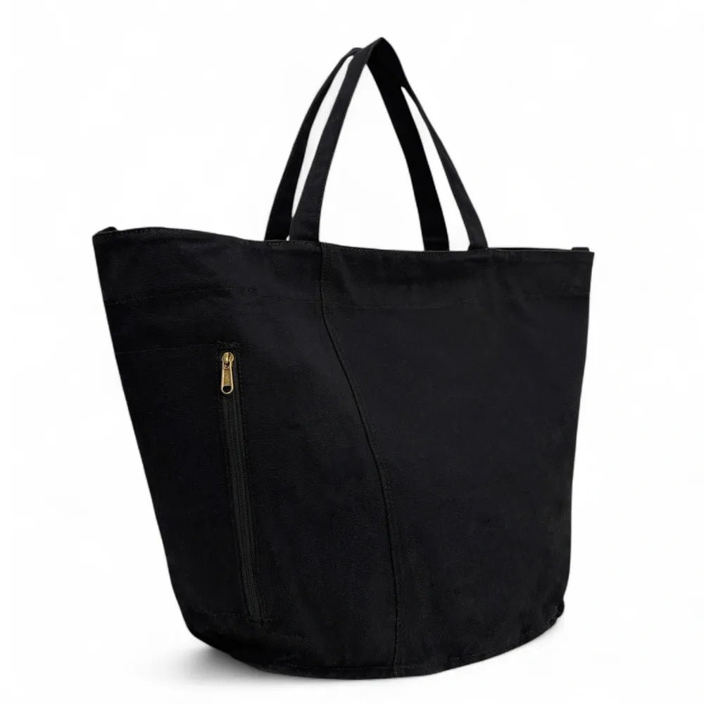 Grand sac en coton et perles I SEA YOU Noir