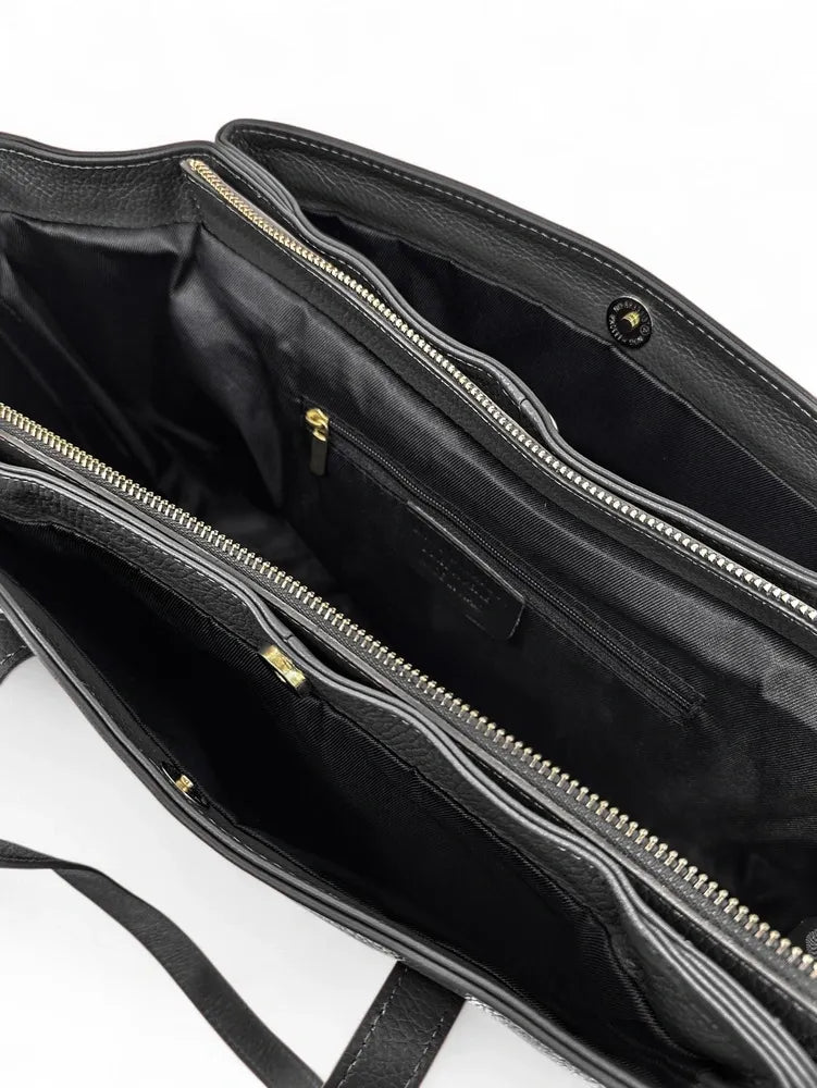 Grand sac en cuir grainé TITANIA Noir