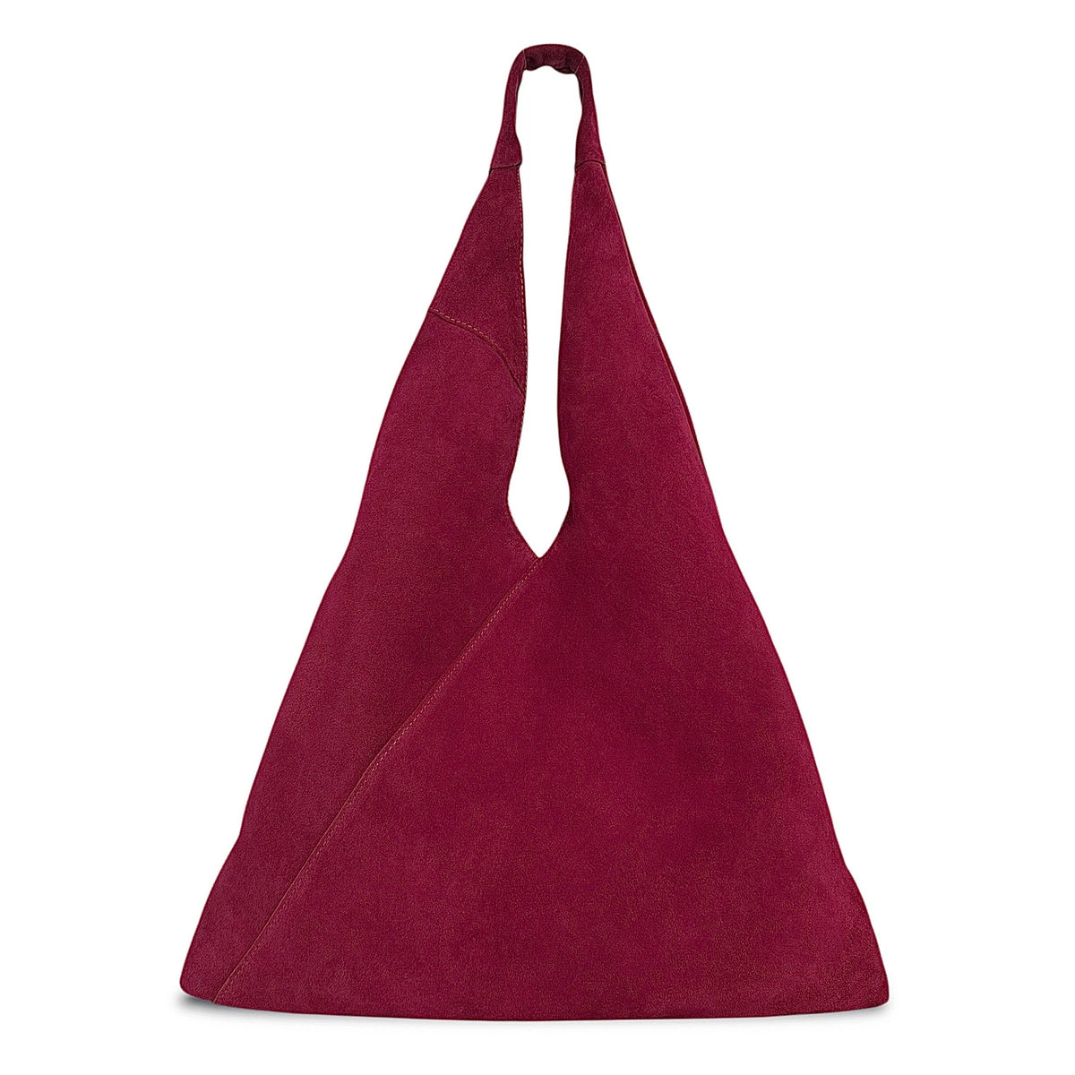 Bolso hobo grande de ante EOLIA Rojo burdeos