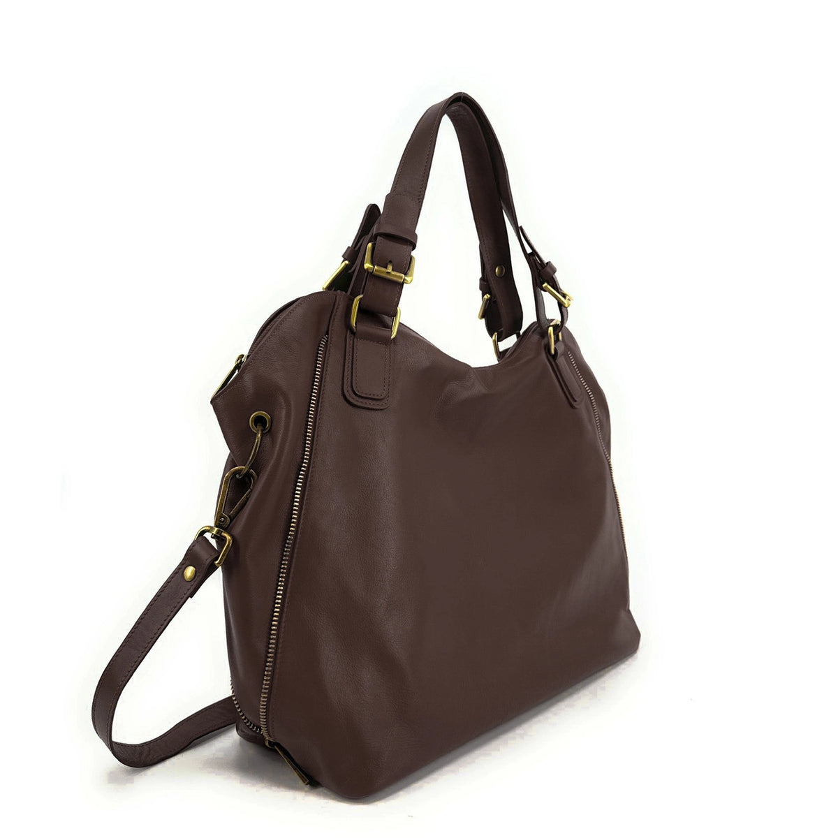 Pattern leather bag TUNBUR Camel zebra