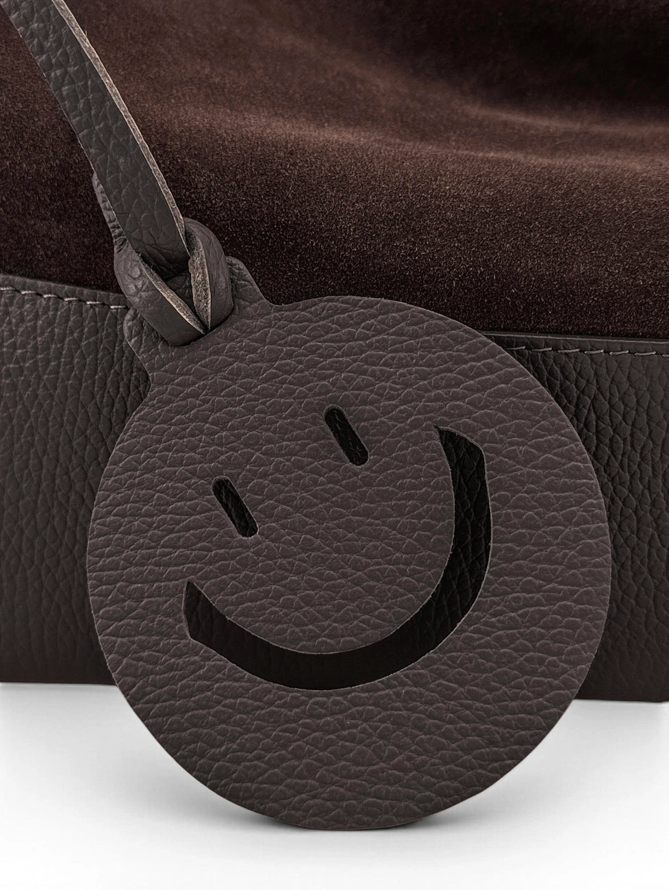 HARVEY SUEDE grained leather and suede hobo bag, Chocolate brown