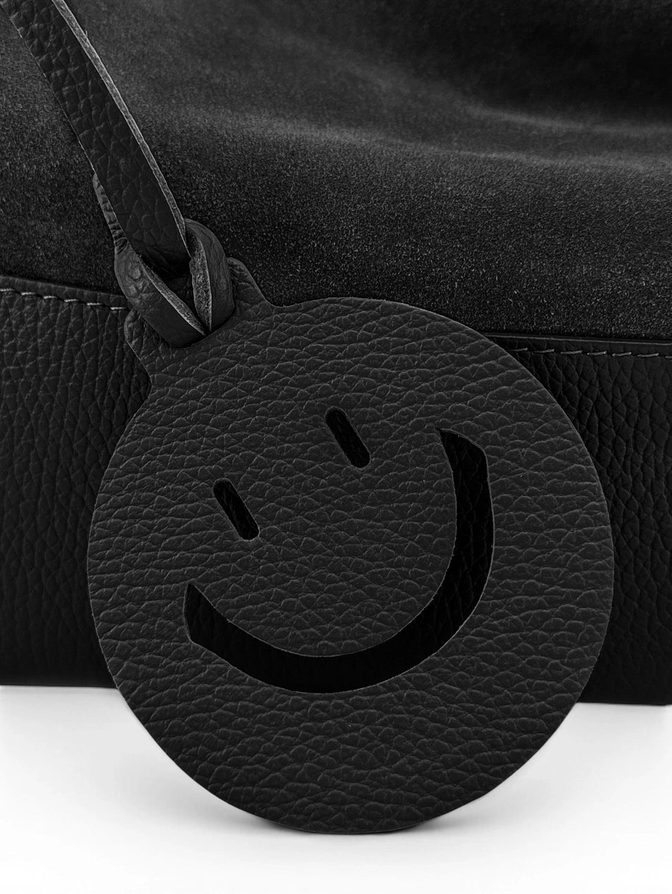 Bolso hobo de piel granulada y ante HARVEY SUEDE Negro
