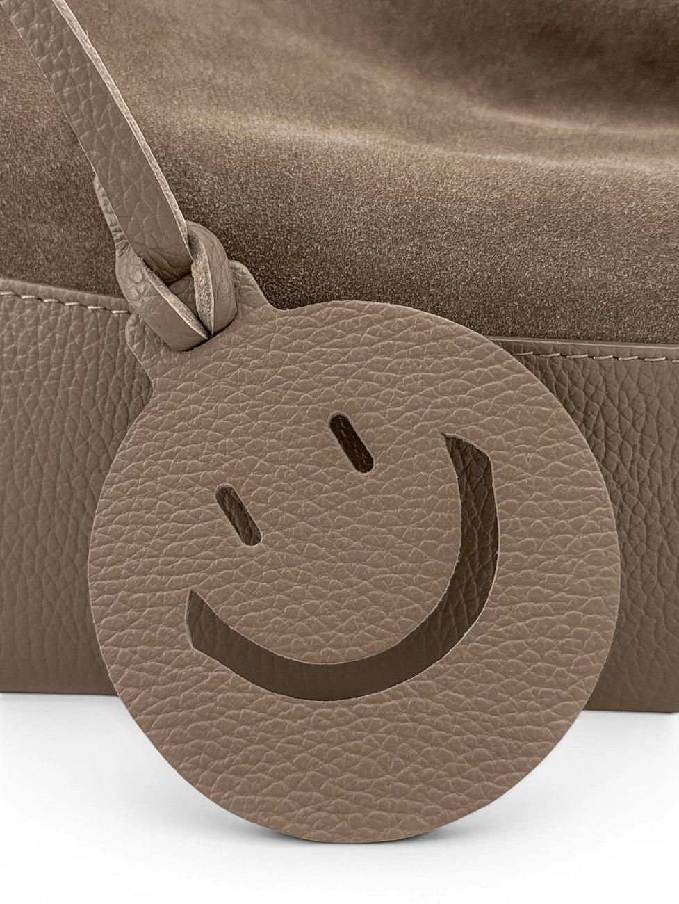 Bolso hobo de piel granulada y ante HARVEY SUEDE Topo