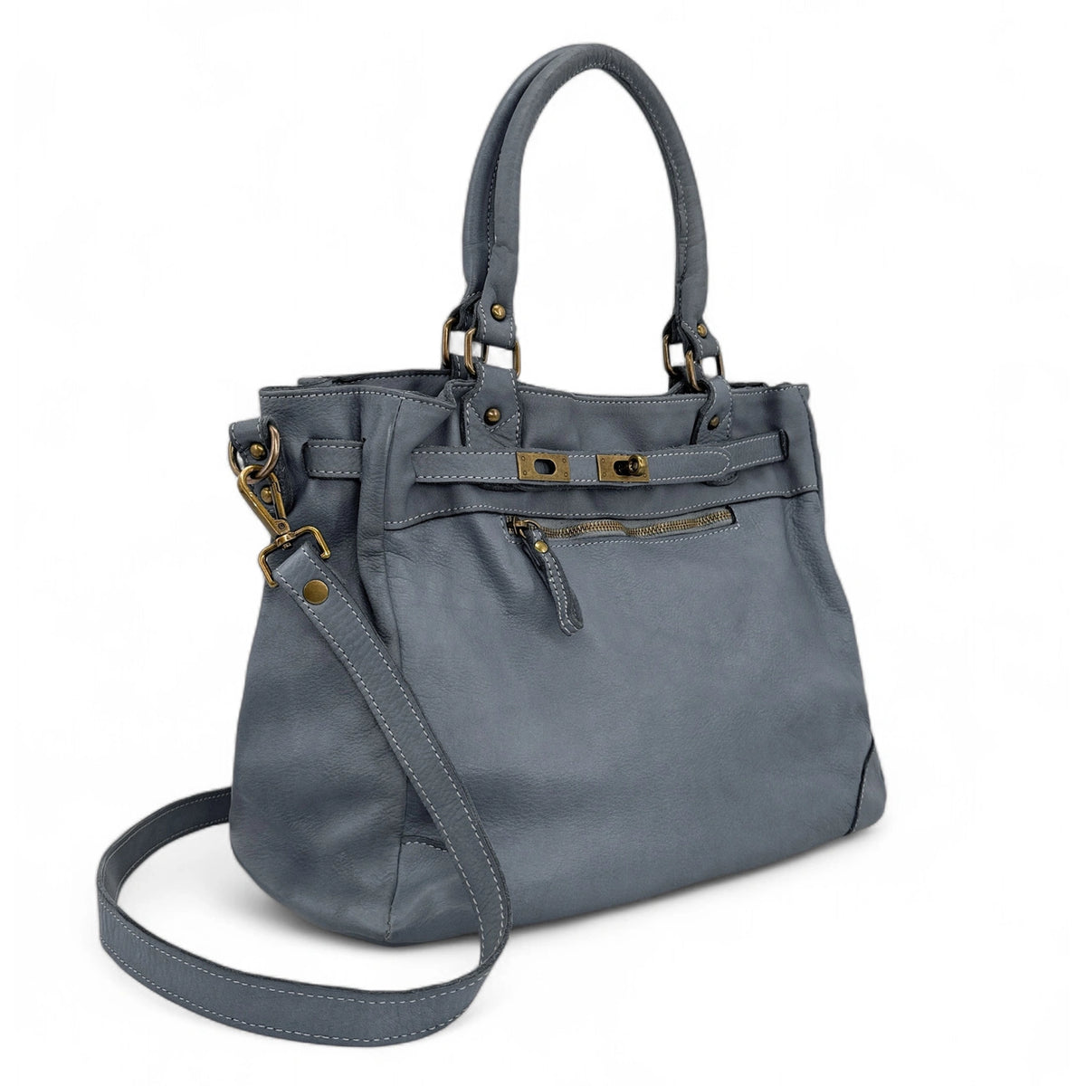 Bolso shopper grande de piel tornasolada JANE BY NIGHT Oro pálido