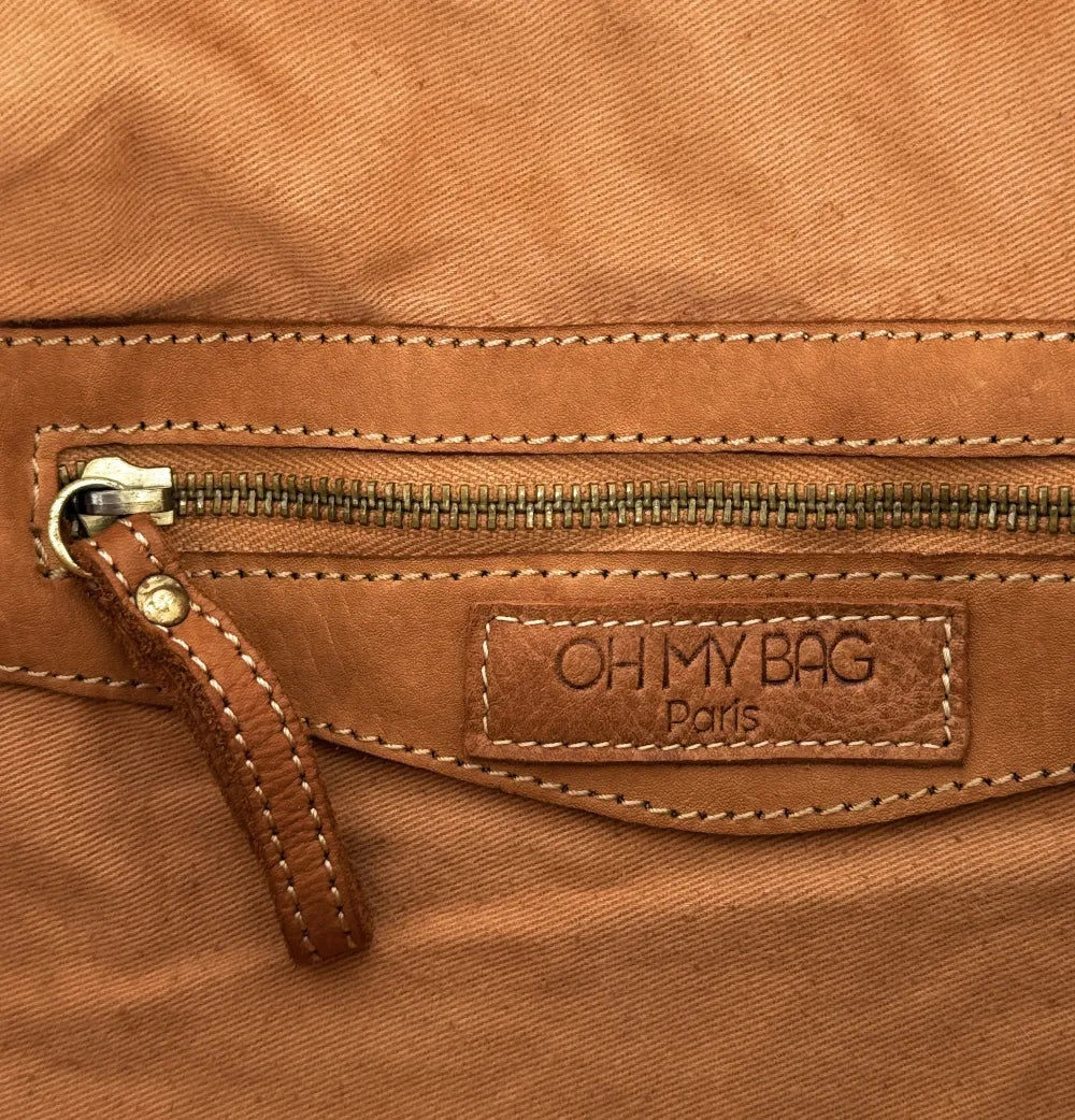 Grand sac en cuir souple tannage végétal STORM XL HURRICAN Camel Camel