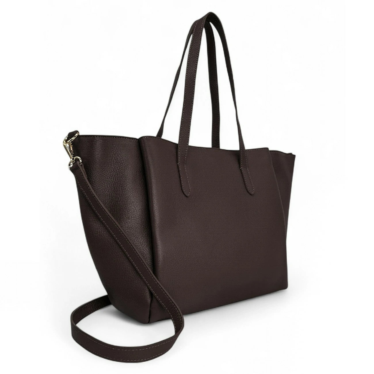 Grand sac en cuir grainé TITANIA Chocolat