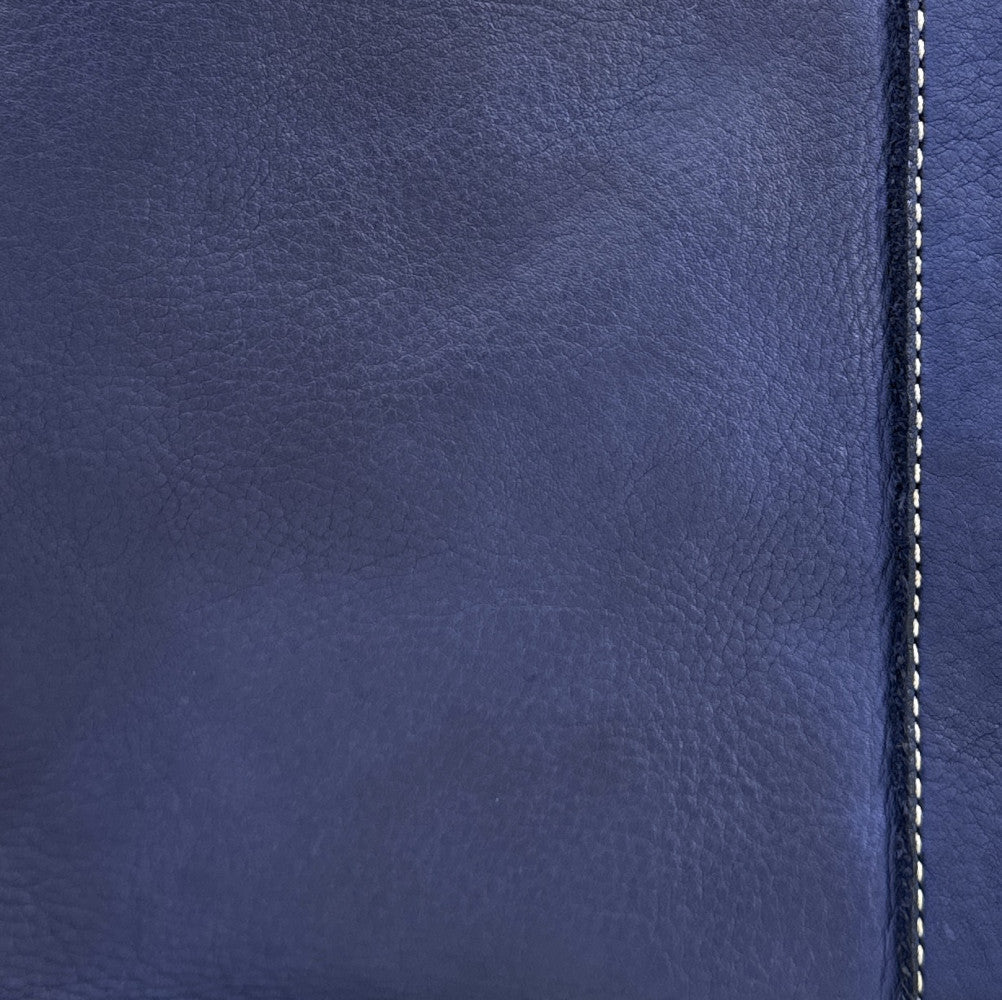 Grand sac porté épaule en cuir souple tannage végétal STORM XL HURRICAN Bleu profond