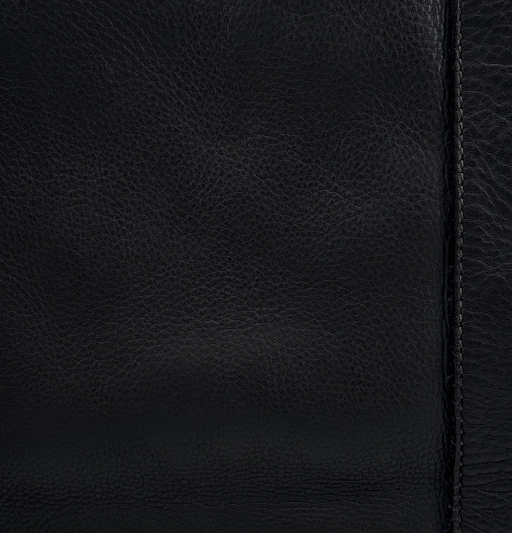 Grand sac porté épaule en cuir souple tannage végétal STORM XL HURRICAN Noir