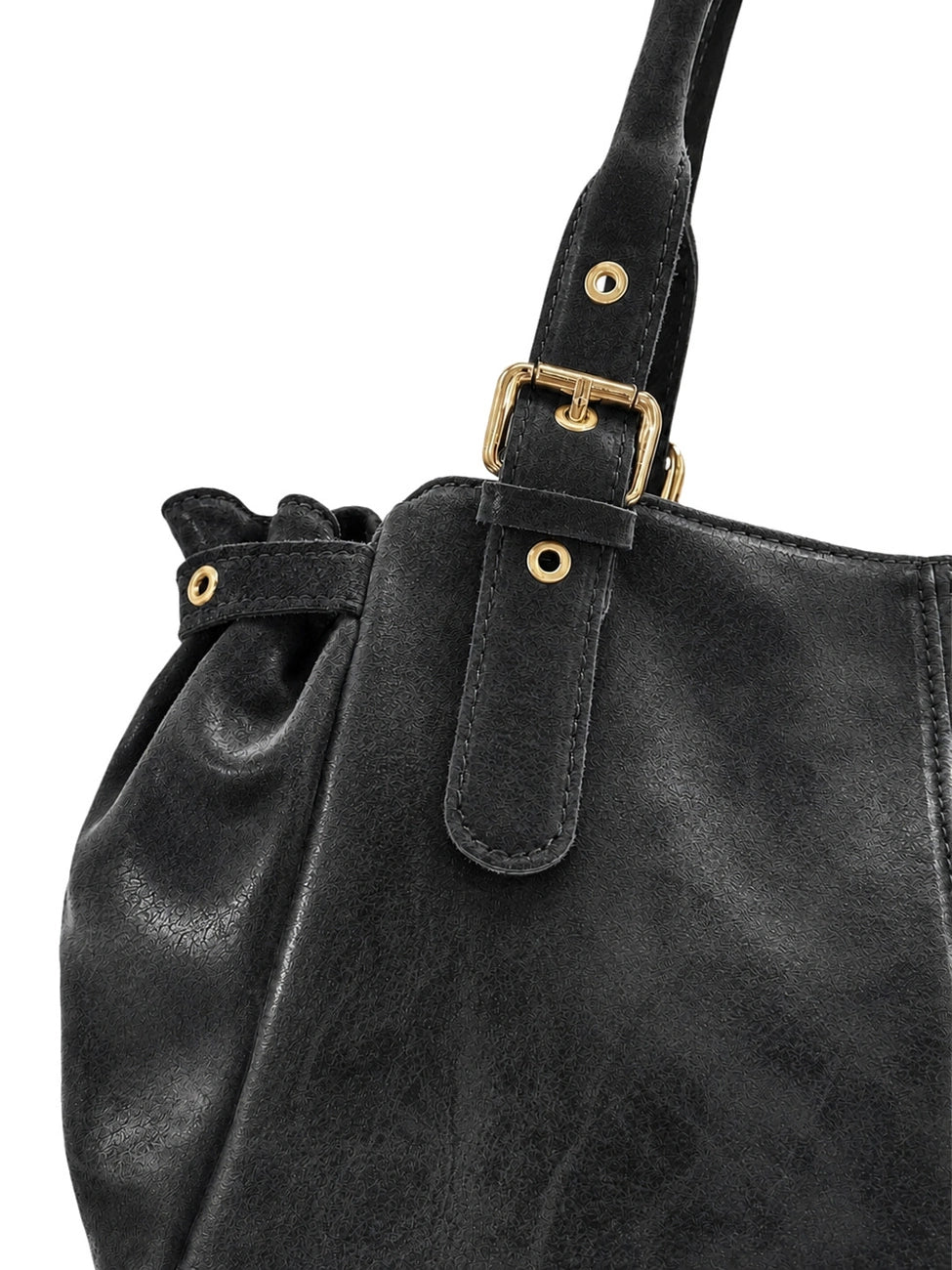 NEW PRINCESS XL brushed leather bowling bag, Black