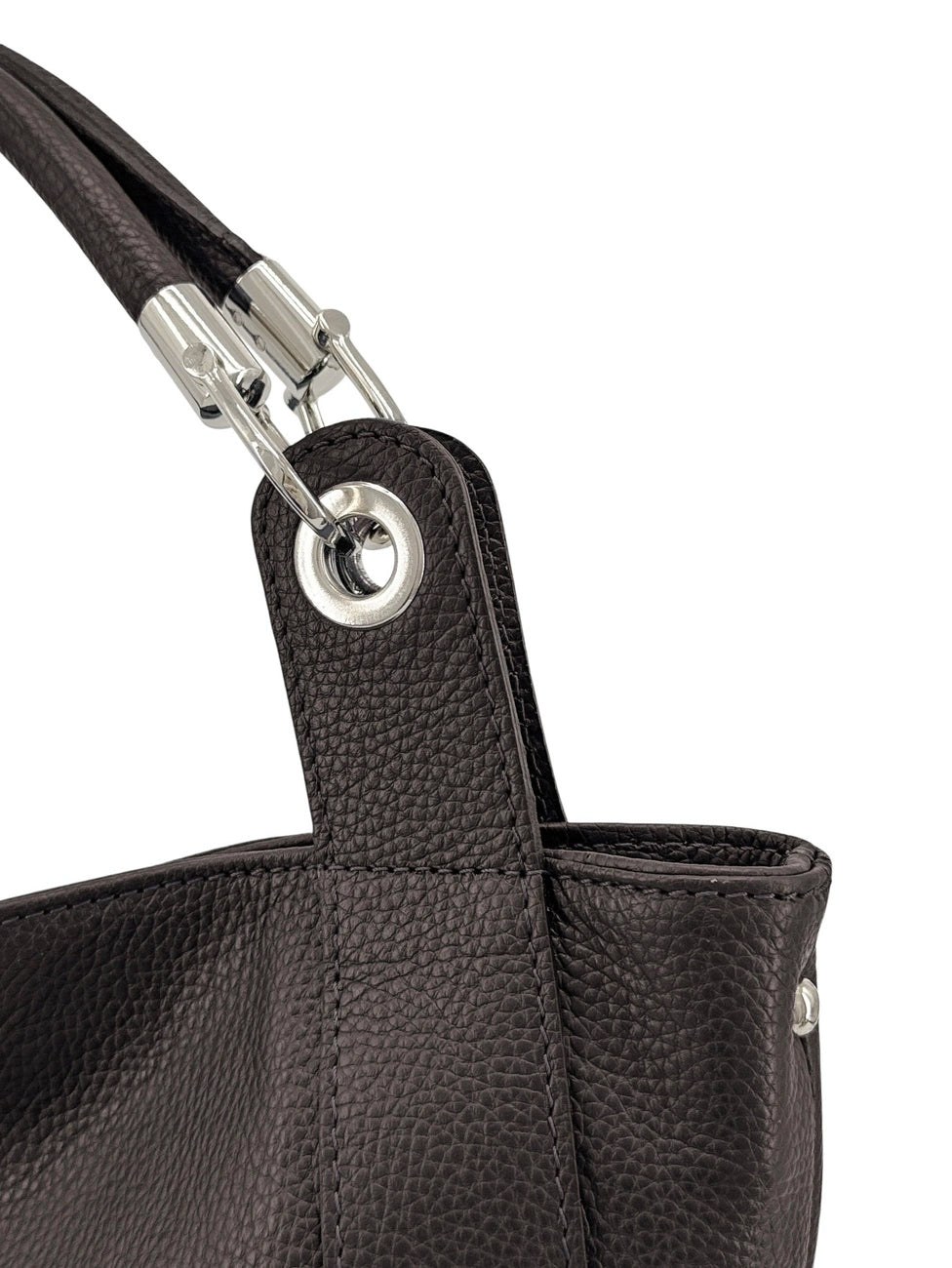 Bolso grande de piel granulada PARIS Marrón chocolate