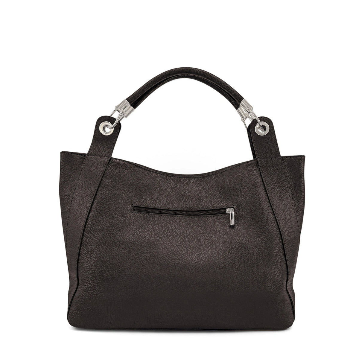 Bolso grande de piel granulada PARIS Marrón chocolate