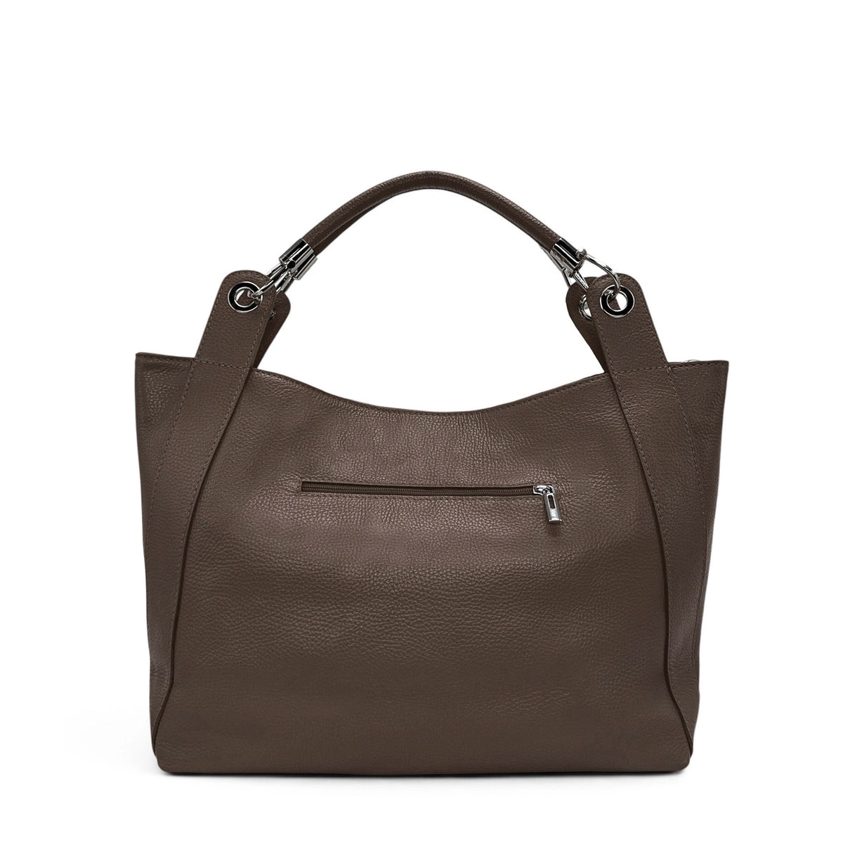 Borsa grande in pelle martellata PARIS Marrone moka
