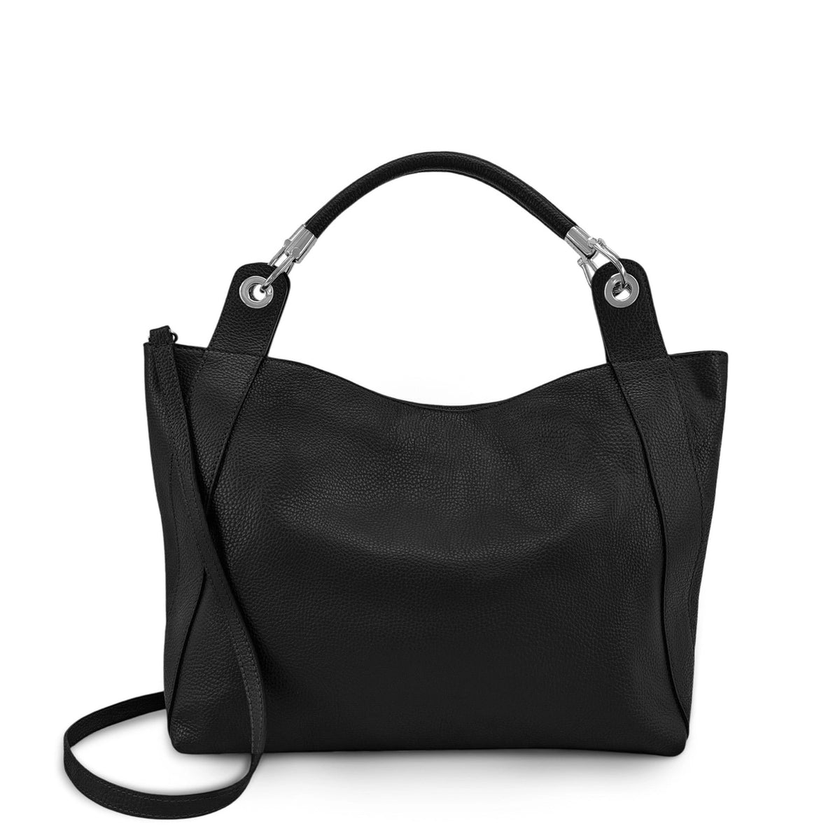Grande borsa in pelle martellata PARIS Nero