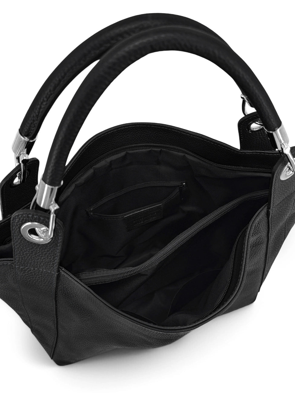 Grande borsa in pelle martellata PARIS Nero
