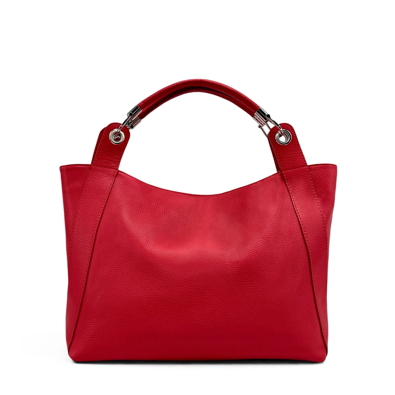 Grand sac en cuir grainé PARIS Rouge garance
