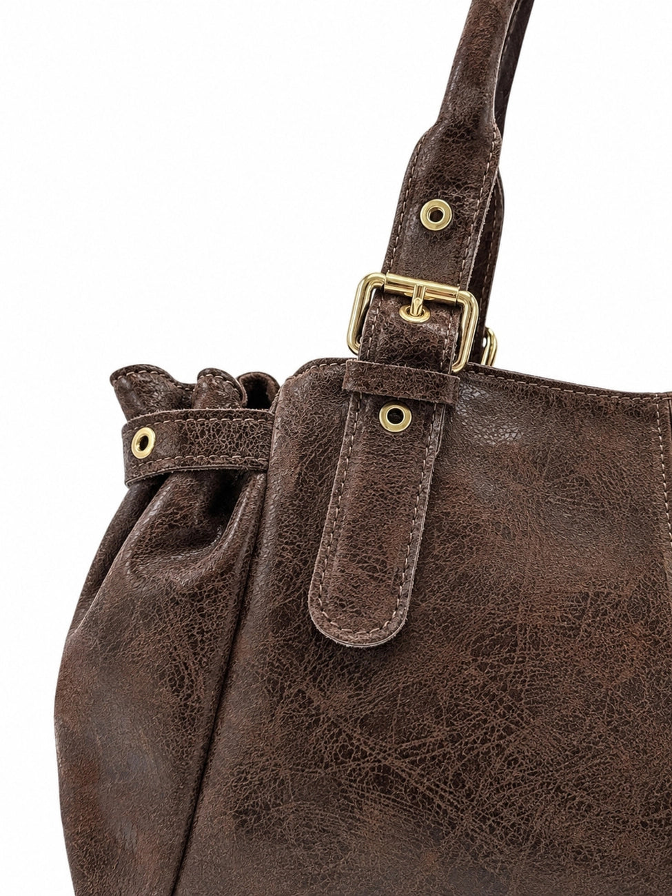 Borsa bowling in pelle spazzolata NEW PRINCESS XL Marrone cioccolato