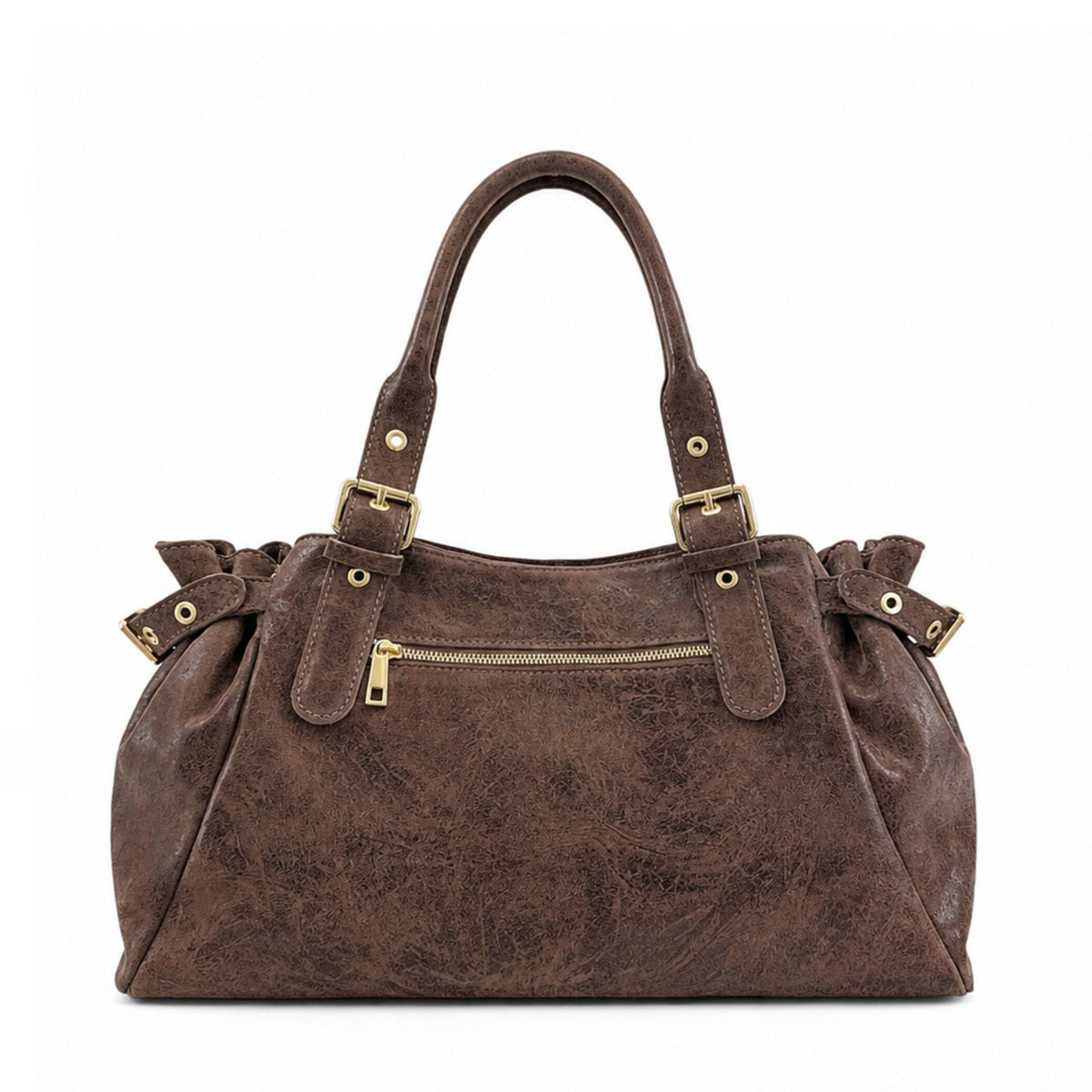 Borsa bowling in pelle spazzolata NEW PRINCESS XL Marrone cioccolato