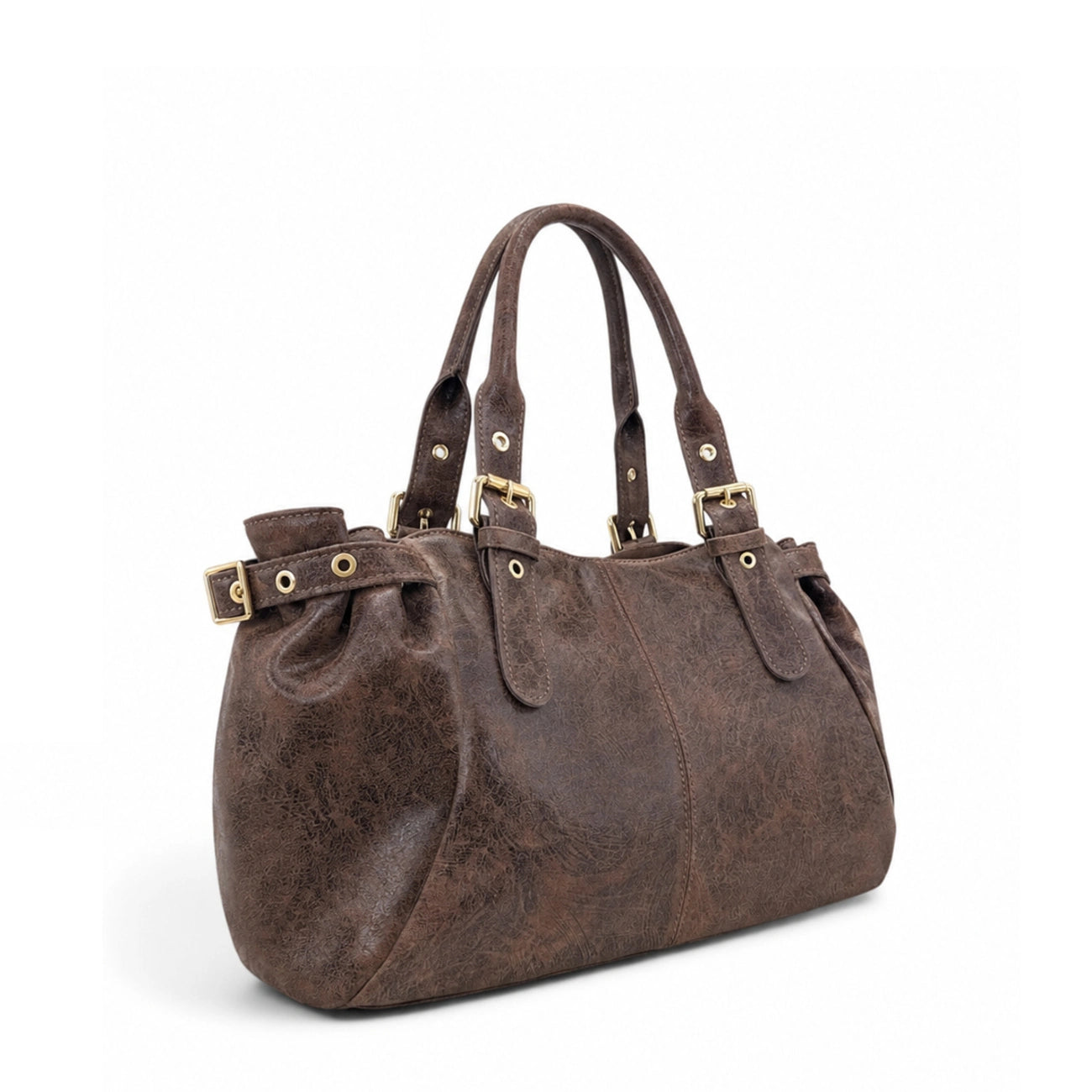 Sac bowling en cuir brossé NEW PRINCESS XL Marron Chocolat