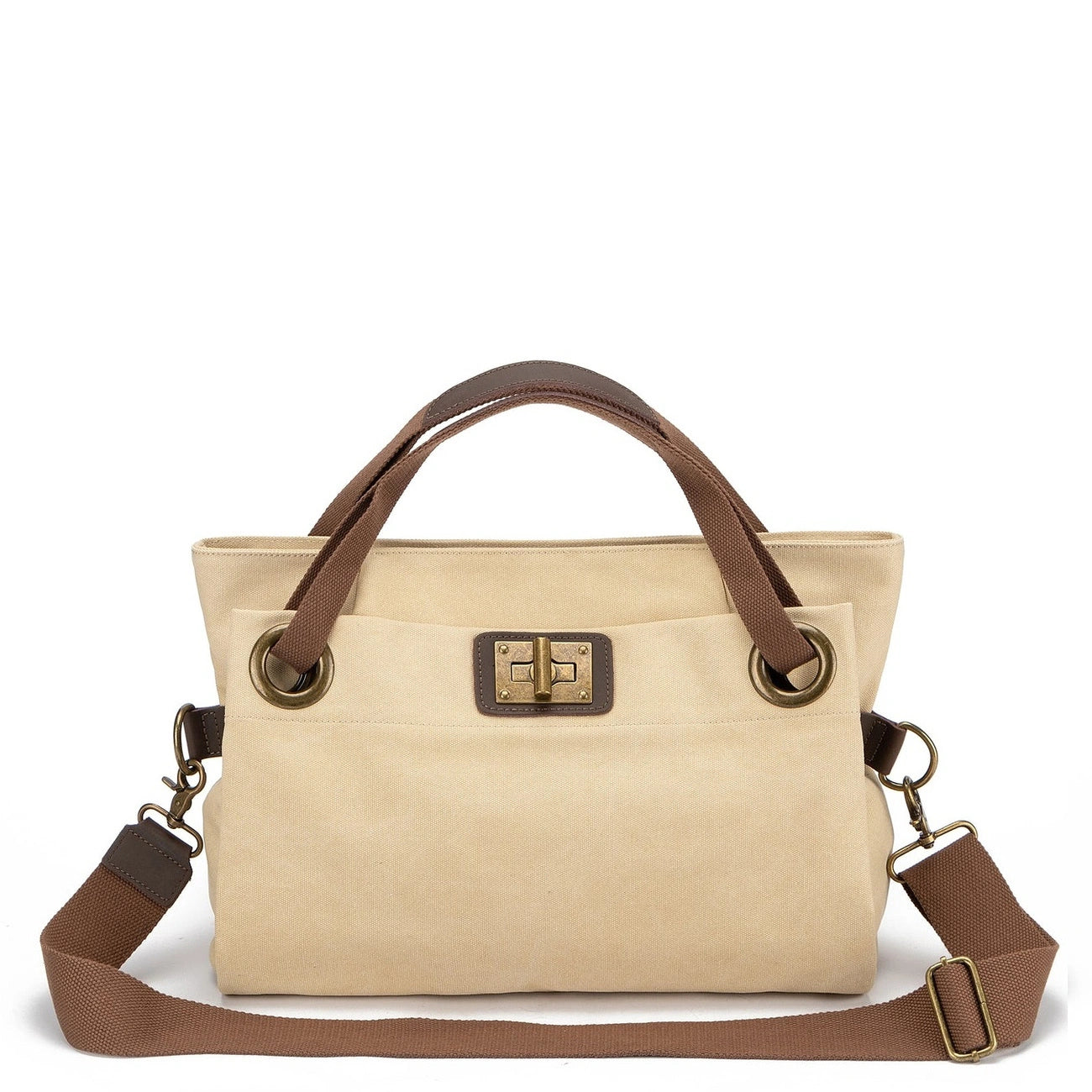 Borsa per il fine settimana in pelle e tela TOBAGO Mole chiara