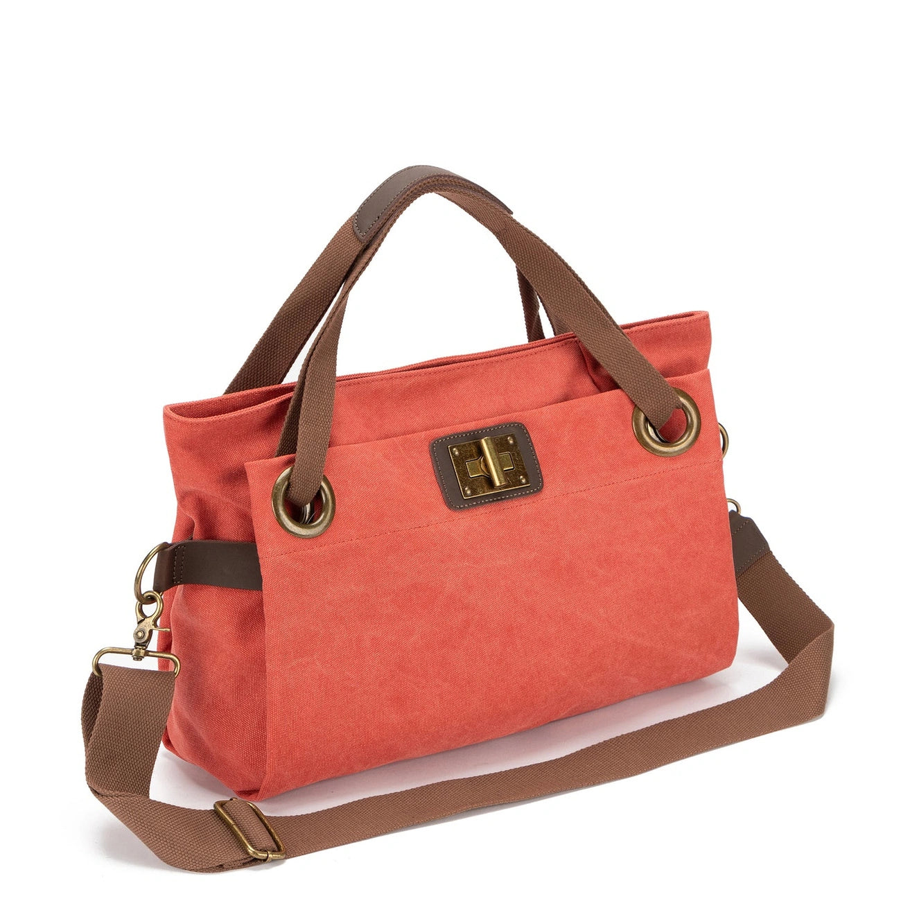Borsa per il fine settimana in pelle e tela TOBAGO Mole chiara