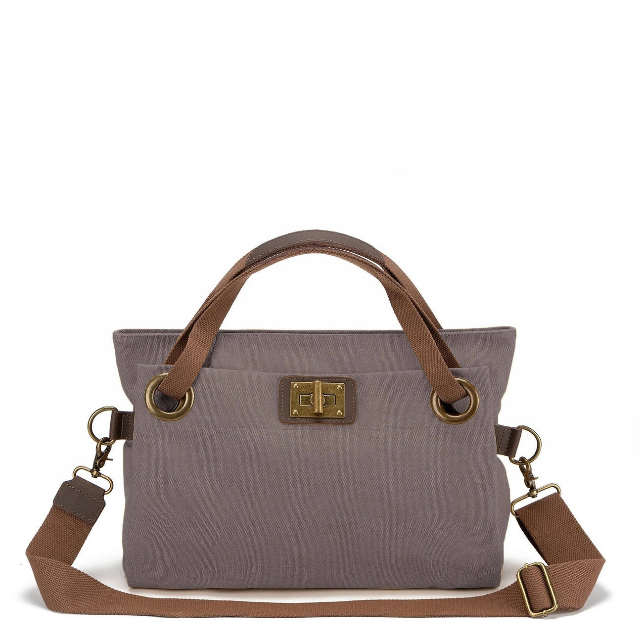 Leather and canvas weekend bag TOBAGO Clear mole