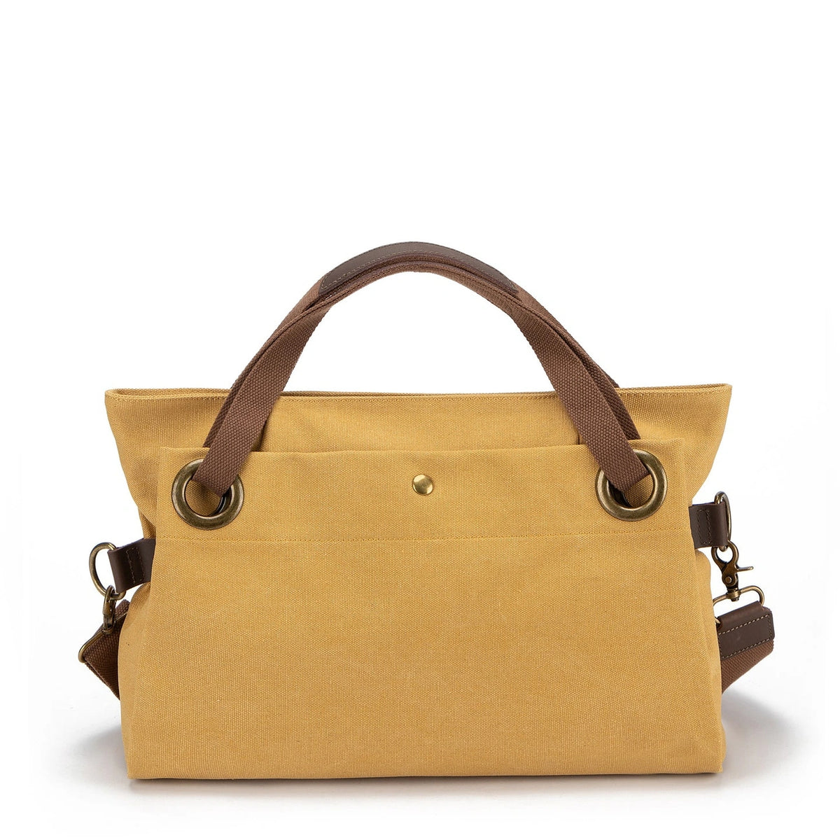 Borsa a spalla in pelle e tela TOBAGO M Giallo