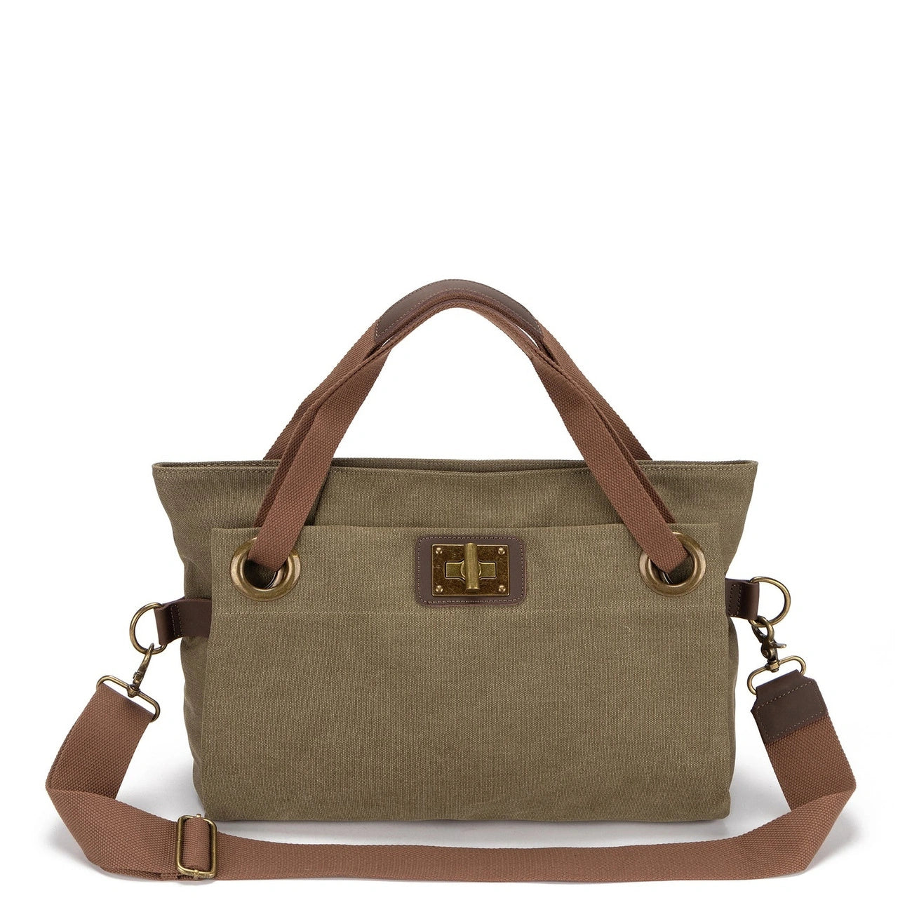 Leather and canvas weekend bag TOBAGO Clear mole