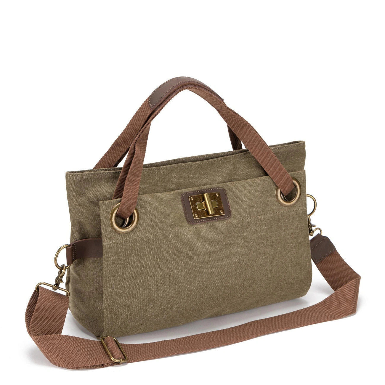 Leather and canvas weekend bag TOBAGO Clear mole