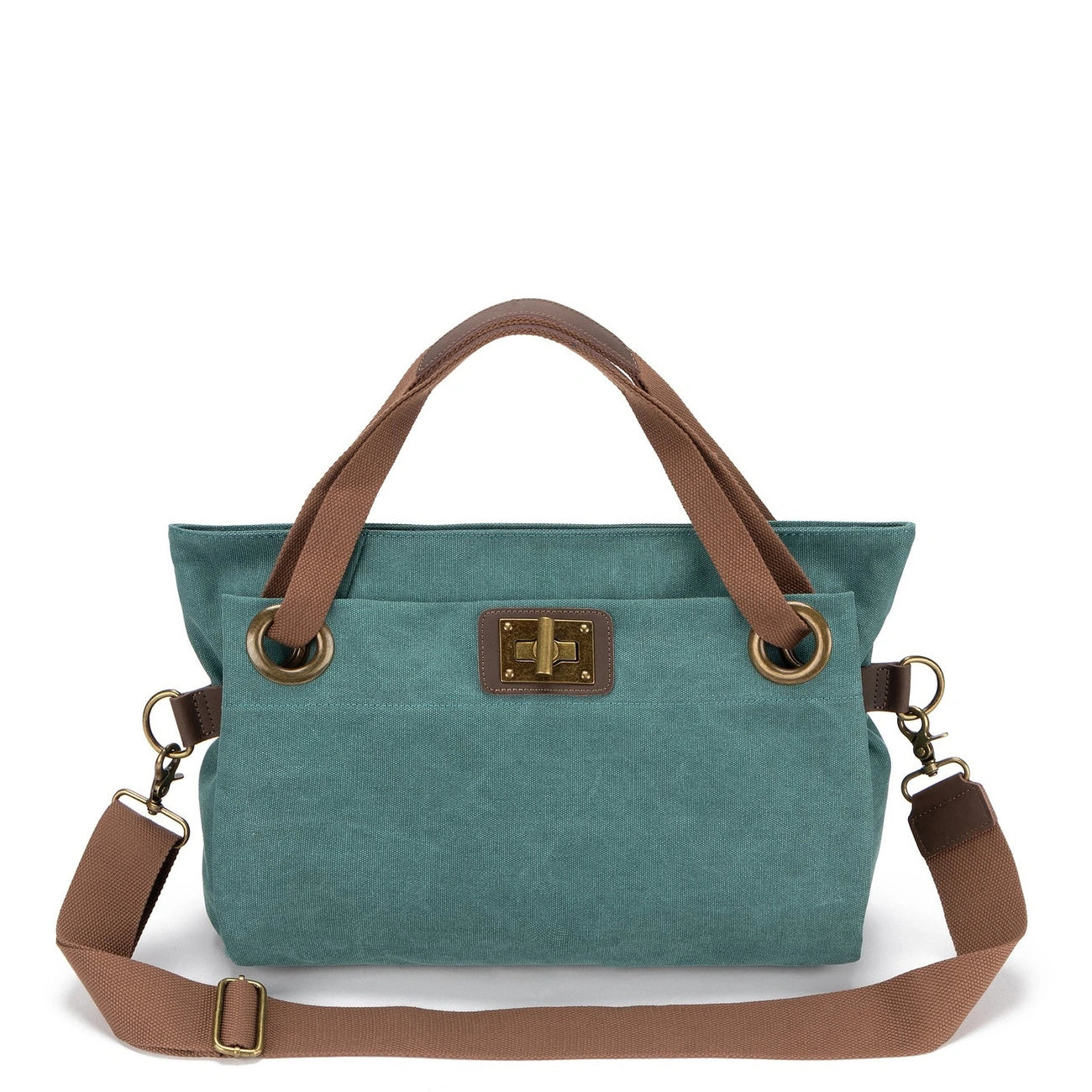 Borsa per il fine settimana in pelle e tela TOBAGO Mole chiara