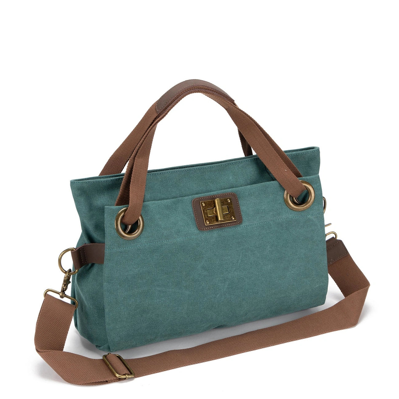 Borsa per il fine settimana in pelle e tela TOBAGO Mole chiara