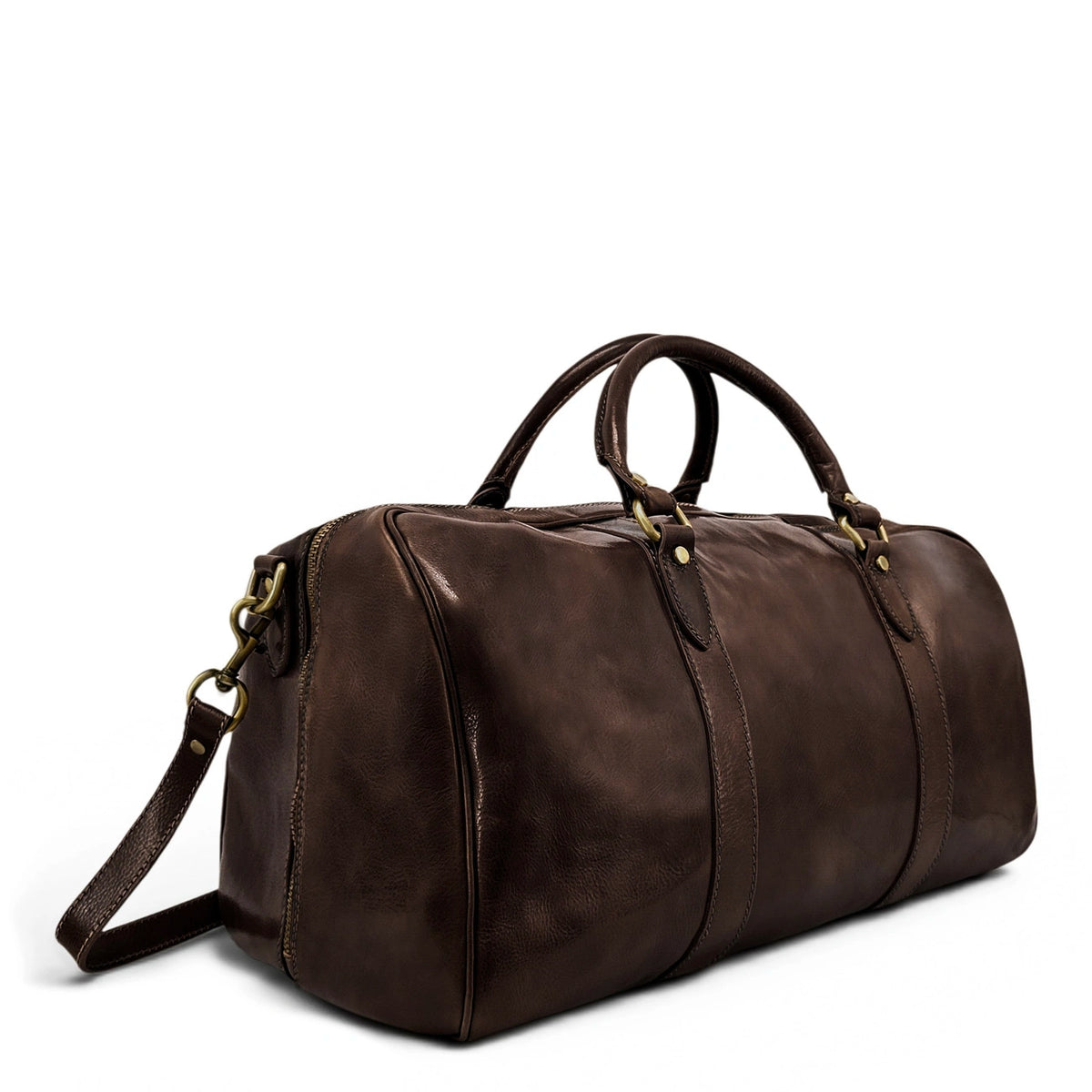 Reisetasche aus Glattleder KALAHARI Schokoladenbraun