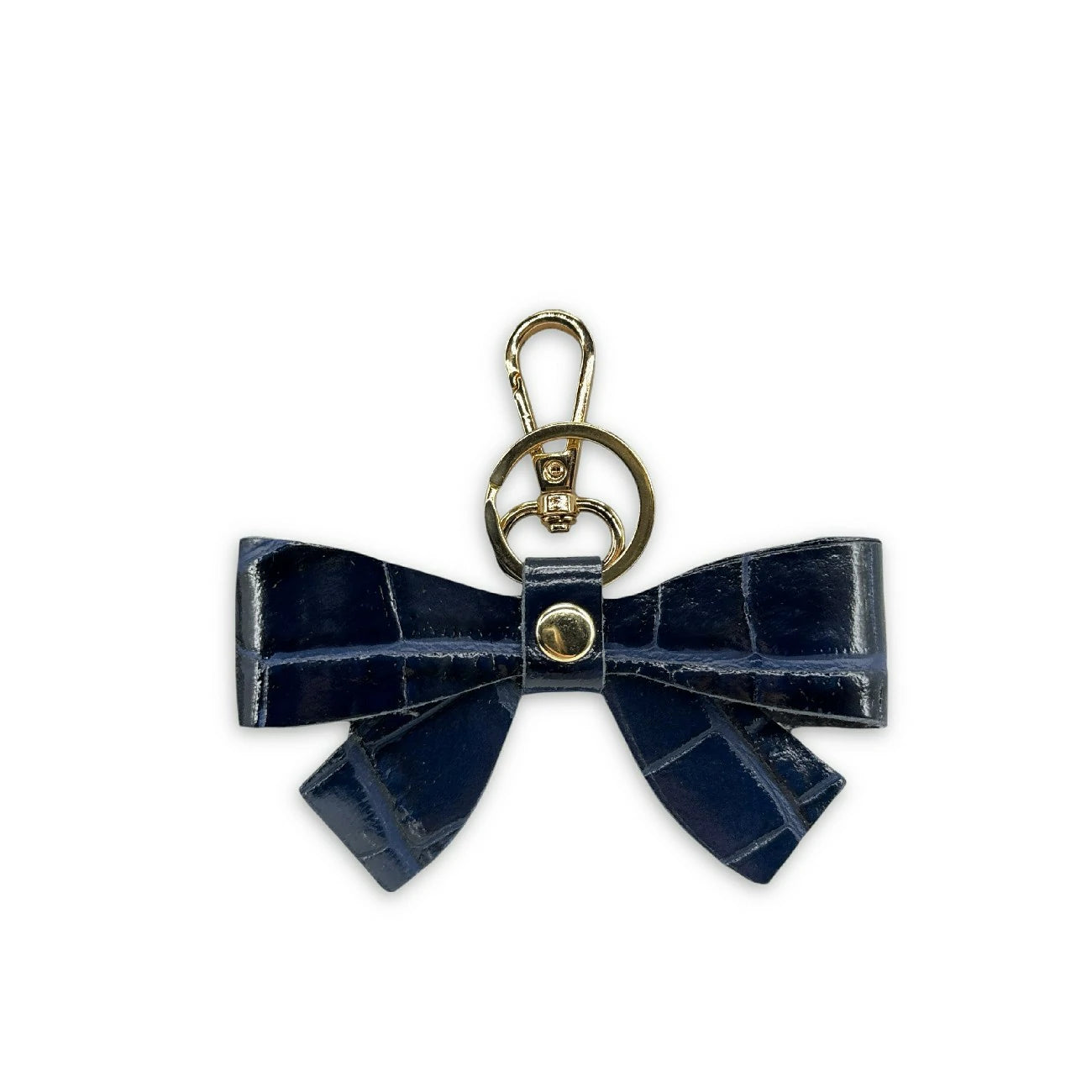 Leather keychain with crocodile pattern FARFALA CROCO Anise green