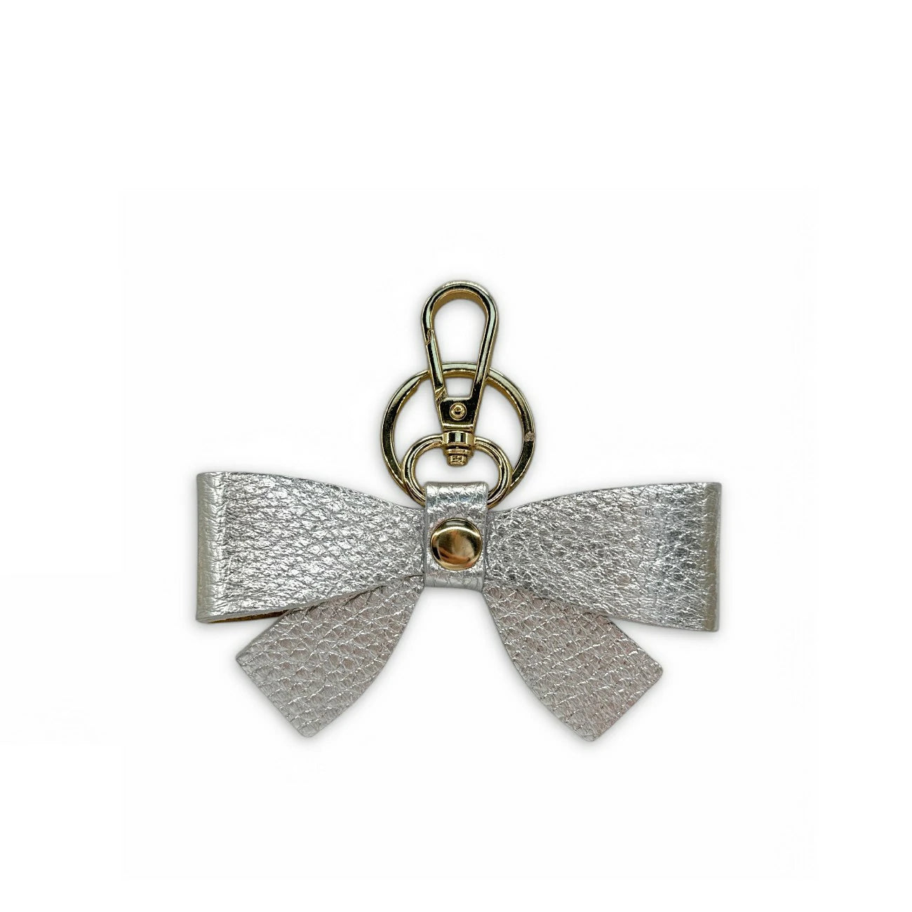 Porte-clés en cuir irisé FARFALA Argent moyen