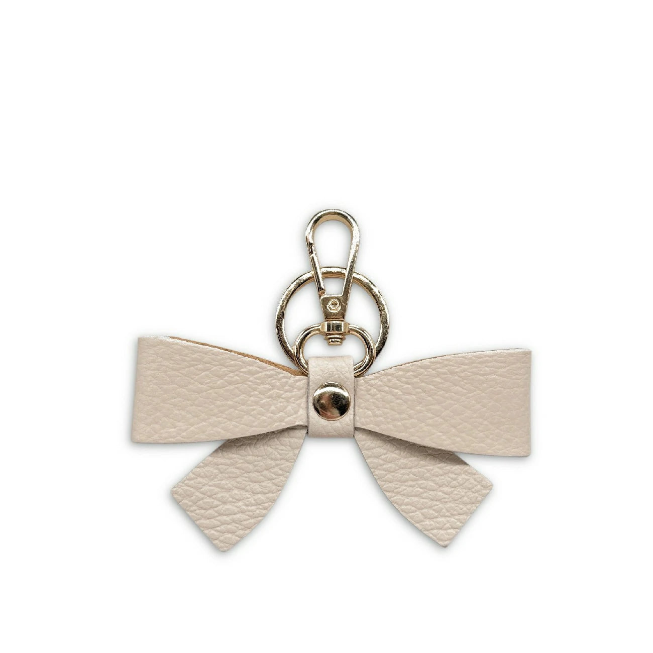 Porte-clés en cuir grainé FARFALA Beige crème