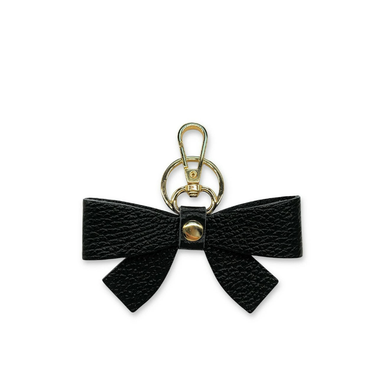 Porte-clés en cuir grainé FARFALA Noir