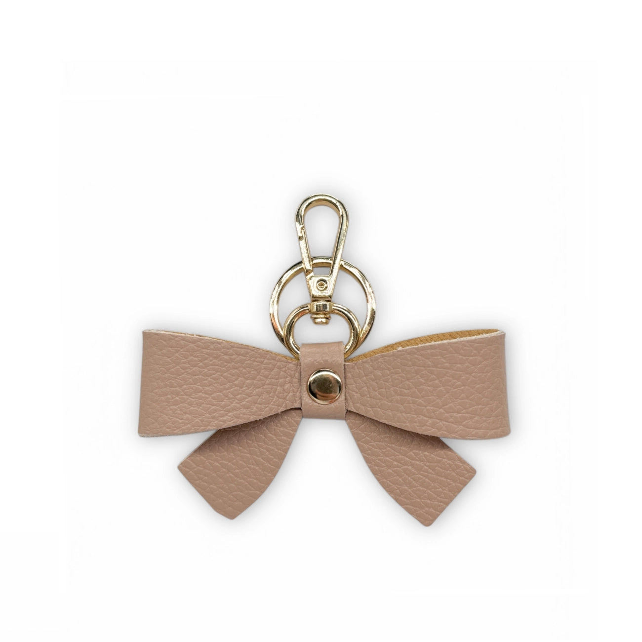 Porte-clés en cuir grainé FARFALA Rose nude